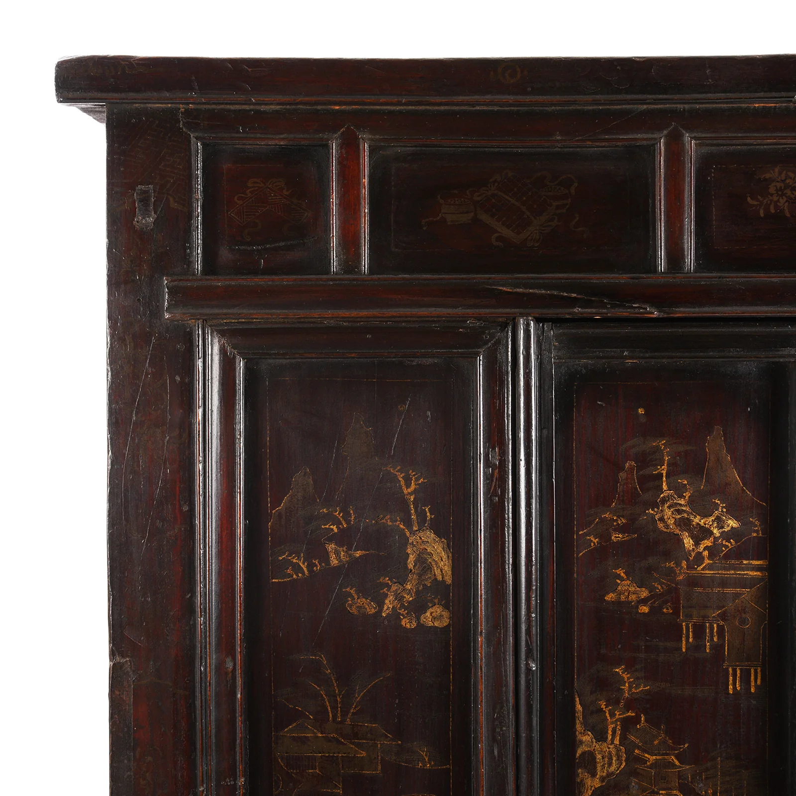 Chinese Black Lacquer Wedding Cabinet From Shanxi  - 19th Century - Image 5