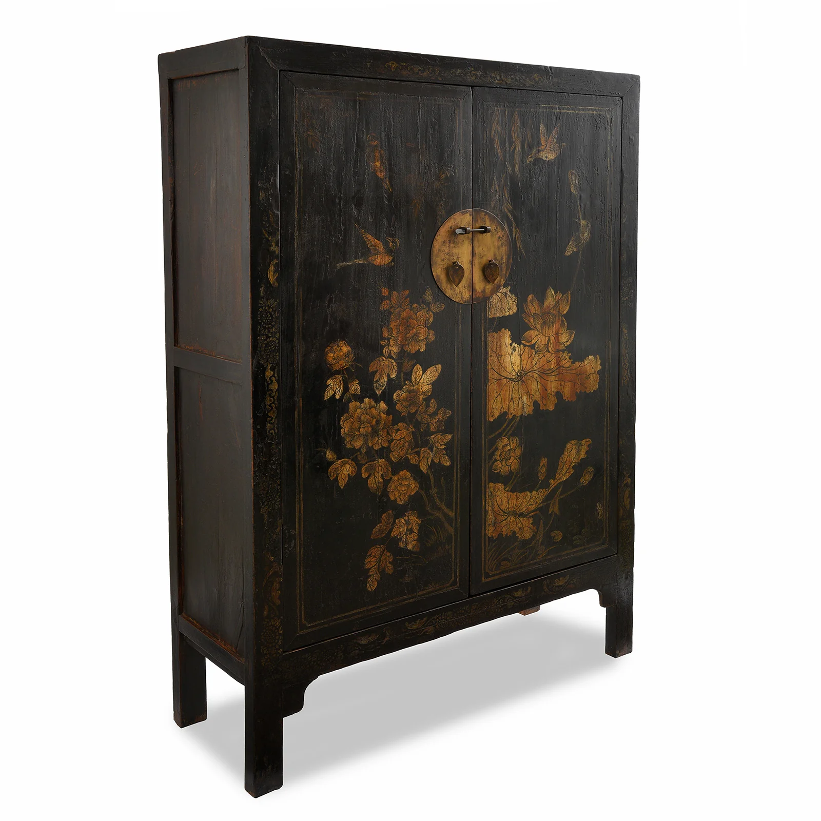 Black Lacquer Wedding Cabinet From Shanxi  -19th Century - Image 4