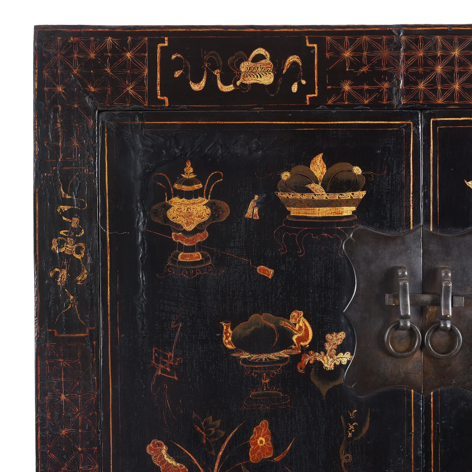 Black Lacquer Wedding Cabinet From Shanxi - 19th Century - Image 2