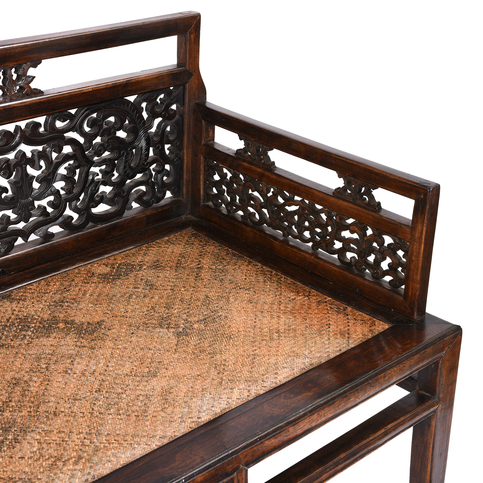 Chinese Caned Bench Qing Dynasty - Ca 1910 - Image 10