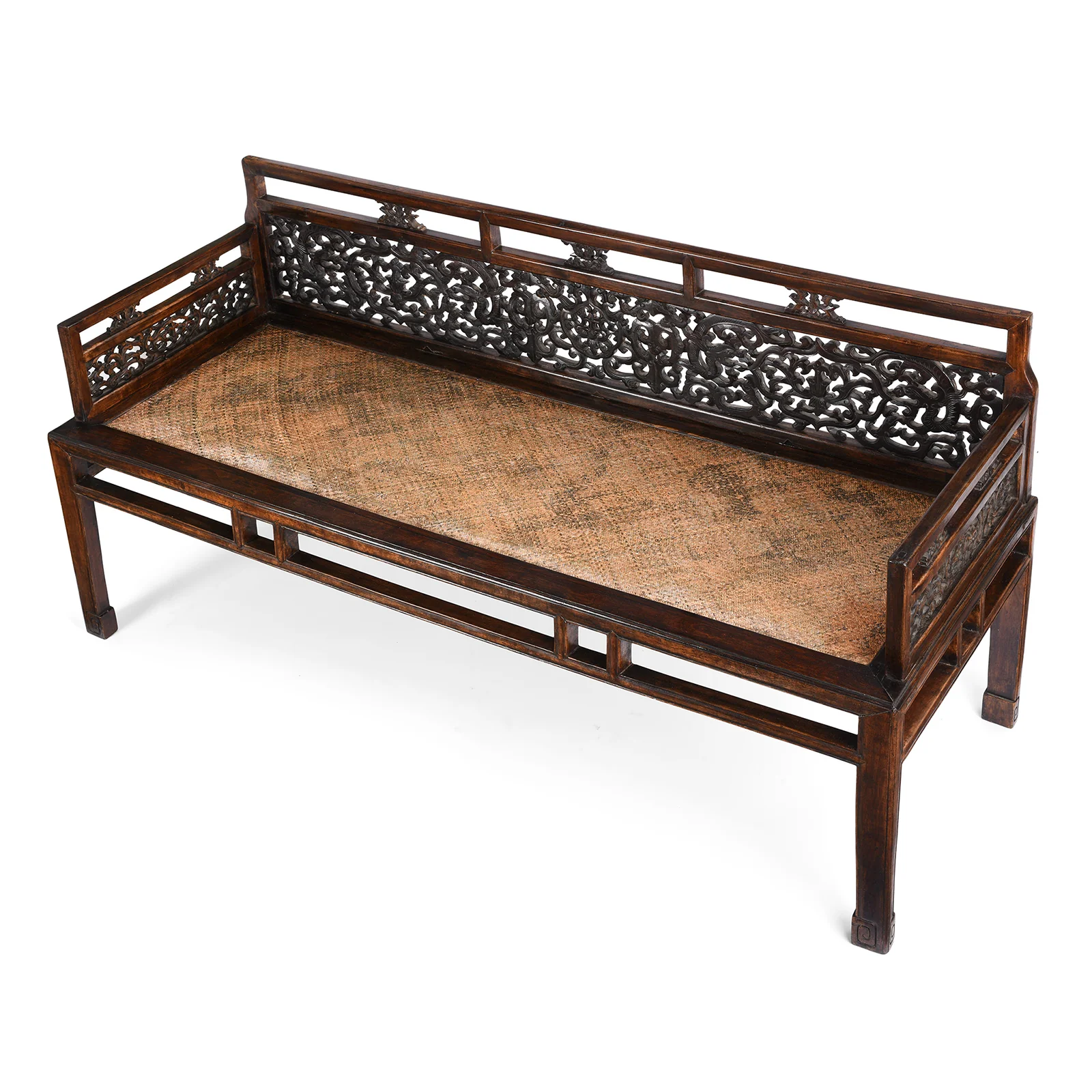 Chinese Caned Bench Qing Dynasty - Ca 1910 - Image 4