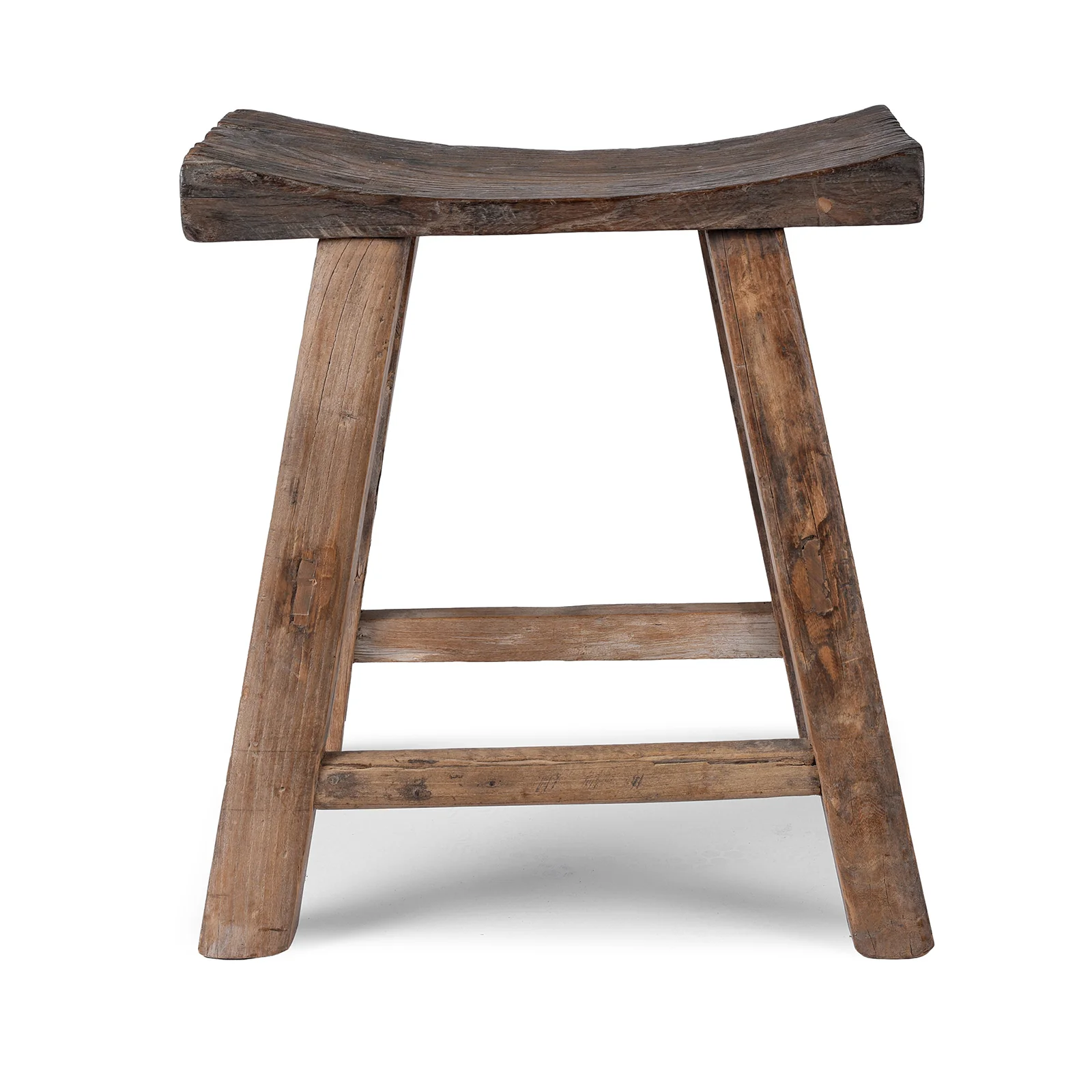 Low Elm Saddle Stool From Shanxi - 19th Century - Image 4
