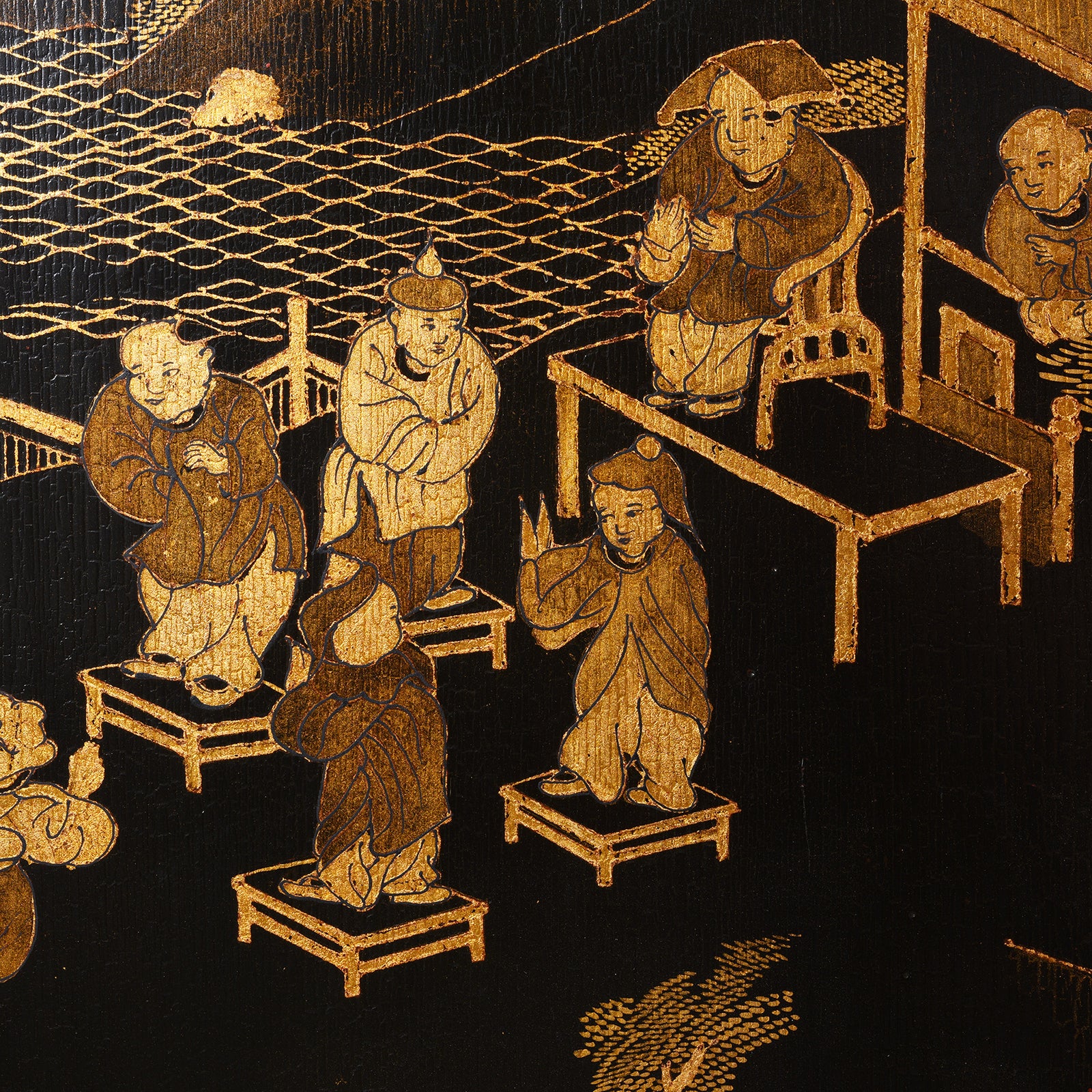 Chinese Black Lacquer Folding Screen - Ca 1980 - Image 8