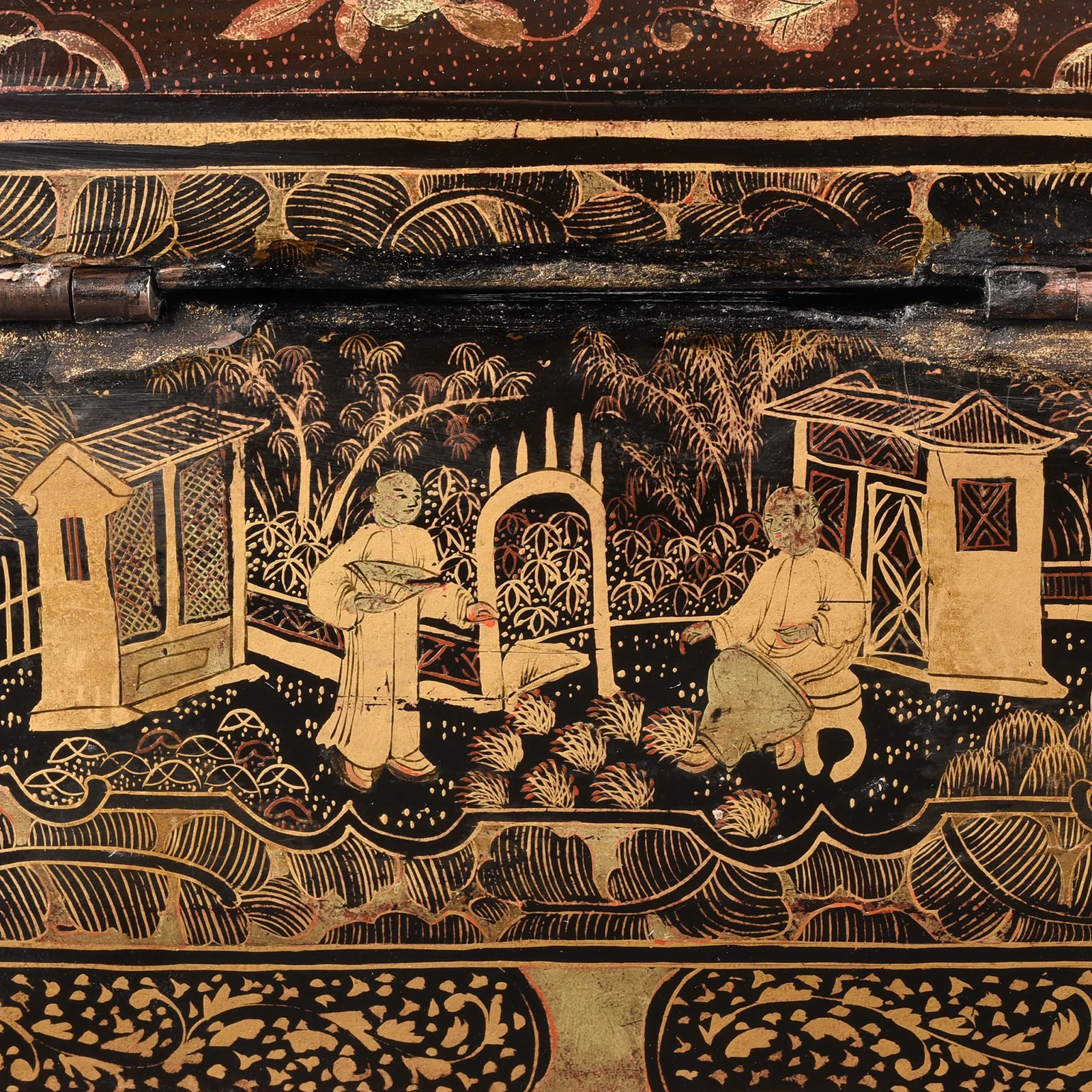 Chinese Export Black Lacquer Tea Caddy - 19th Century - Image 5
