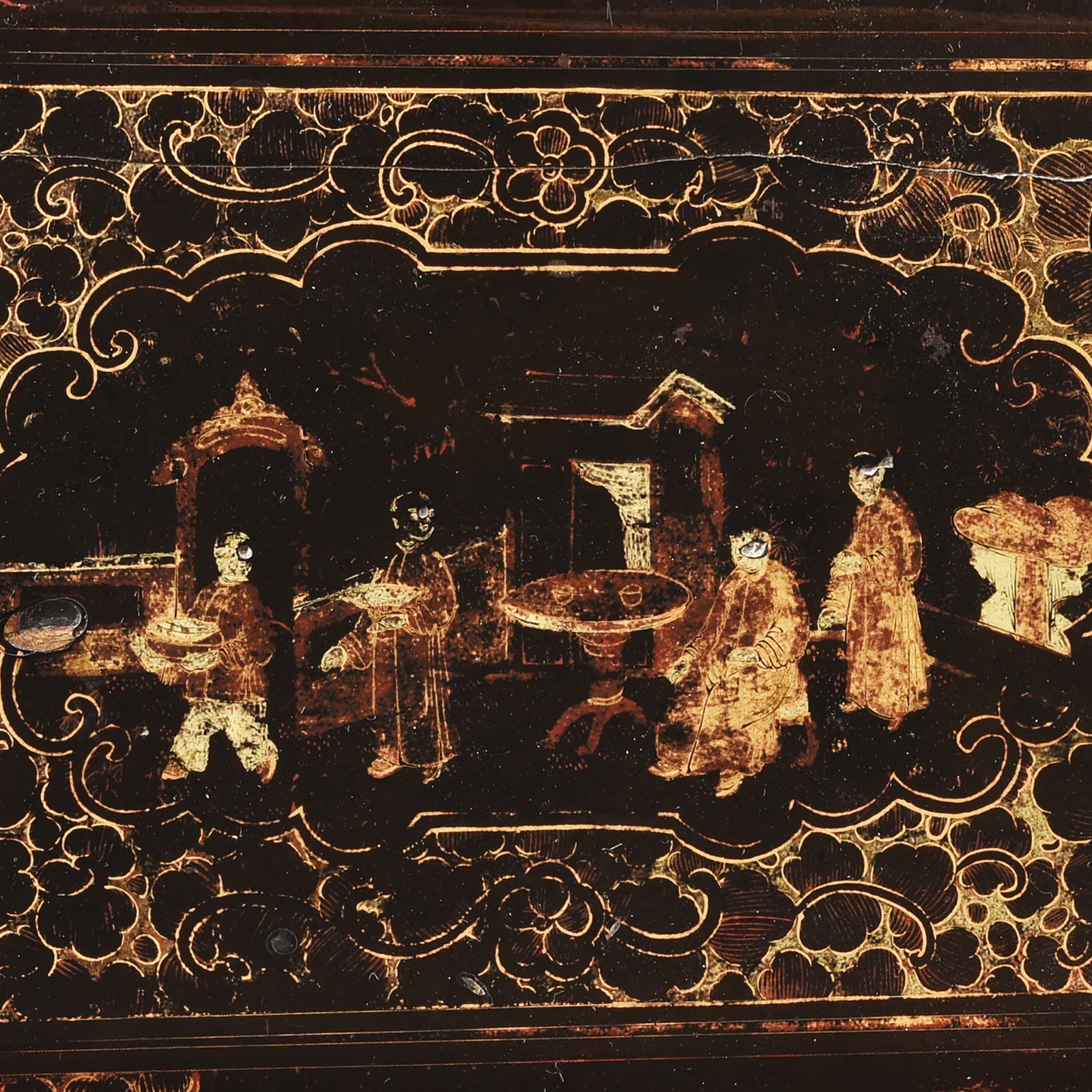 Chinese Export Black Lacquer Tea Caddy - 19th Century - Image 6