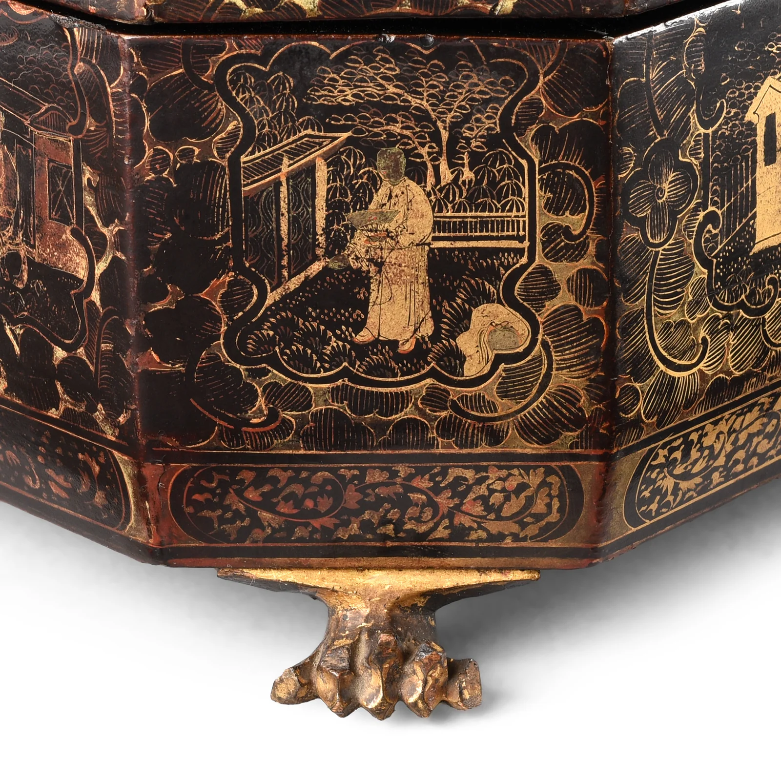 Chinese Export Black Lacquer Tea Caddy - 19th Century - Image 8