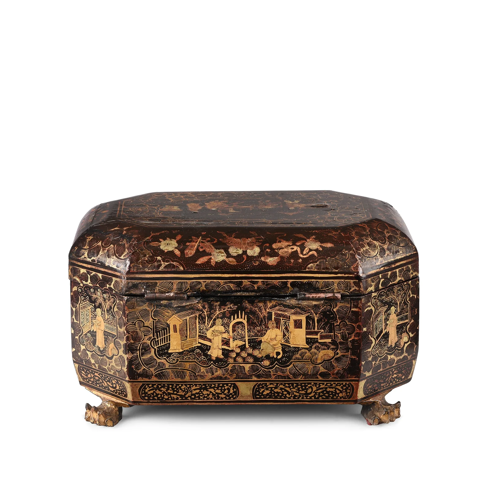 Chinese Export Black Lacquer Tea Caddy - 19th Century - Image 9
