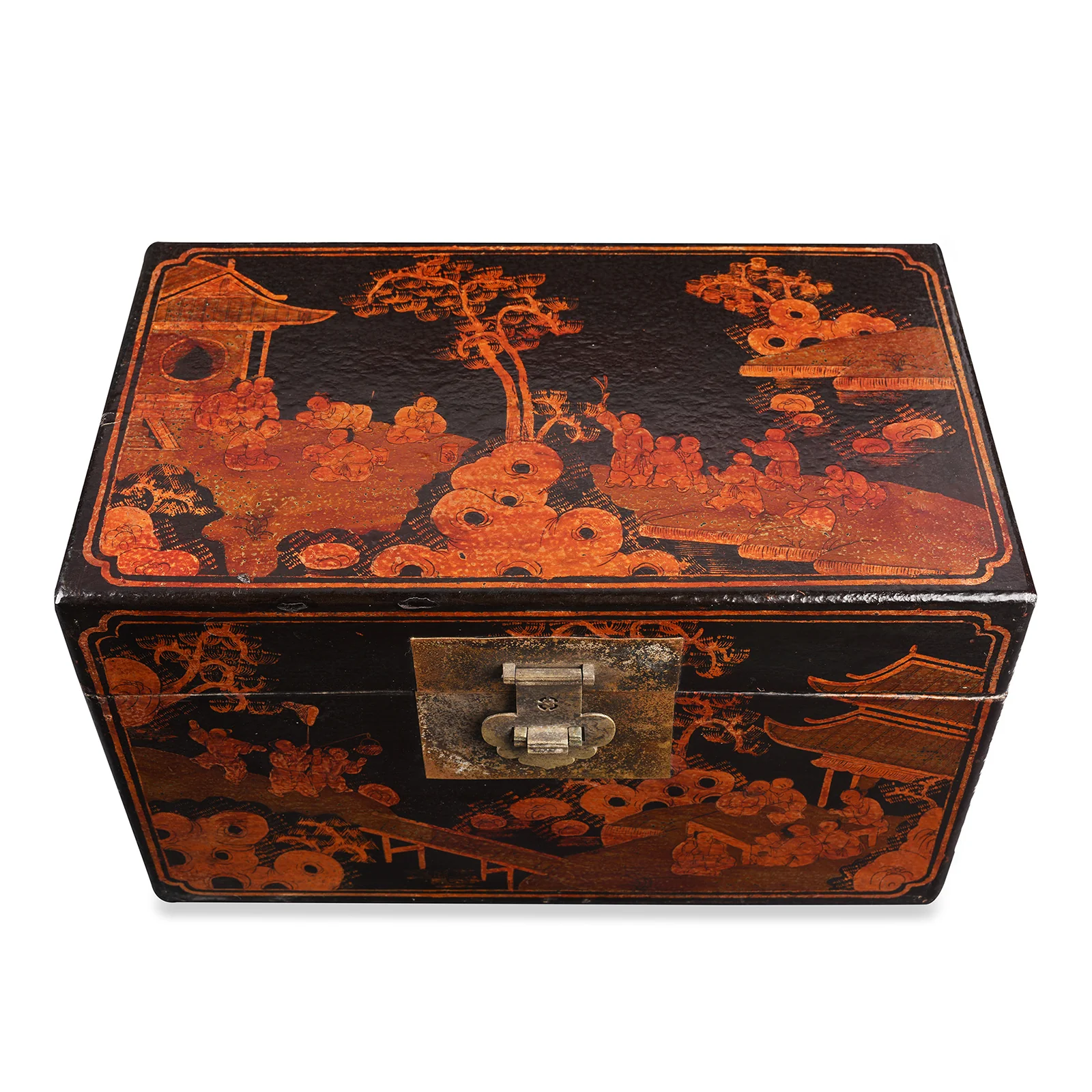 Chinese Painted Lacquer Box - Ca 1930 - Image 4