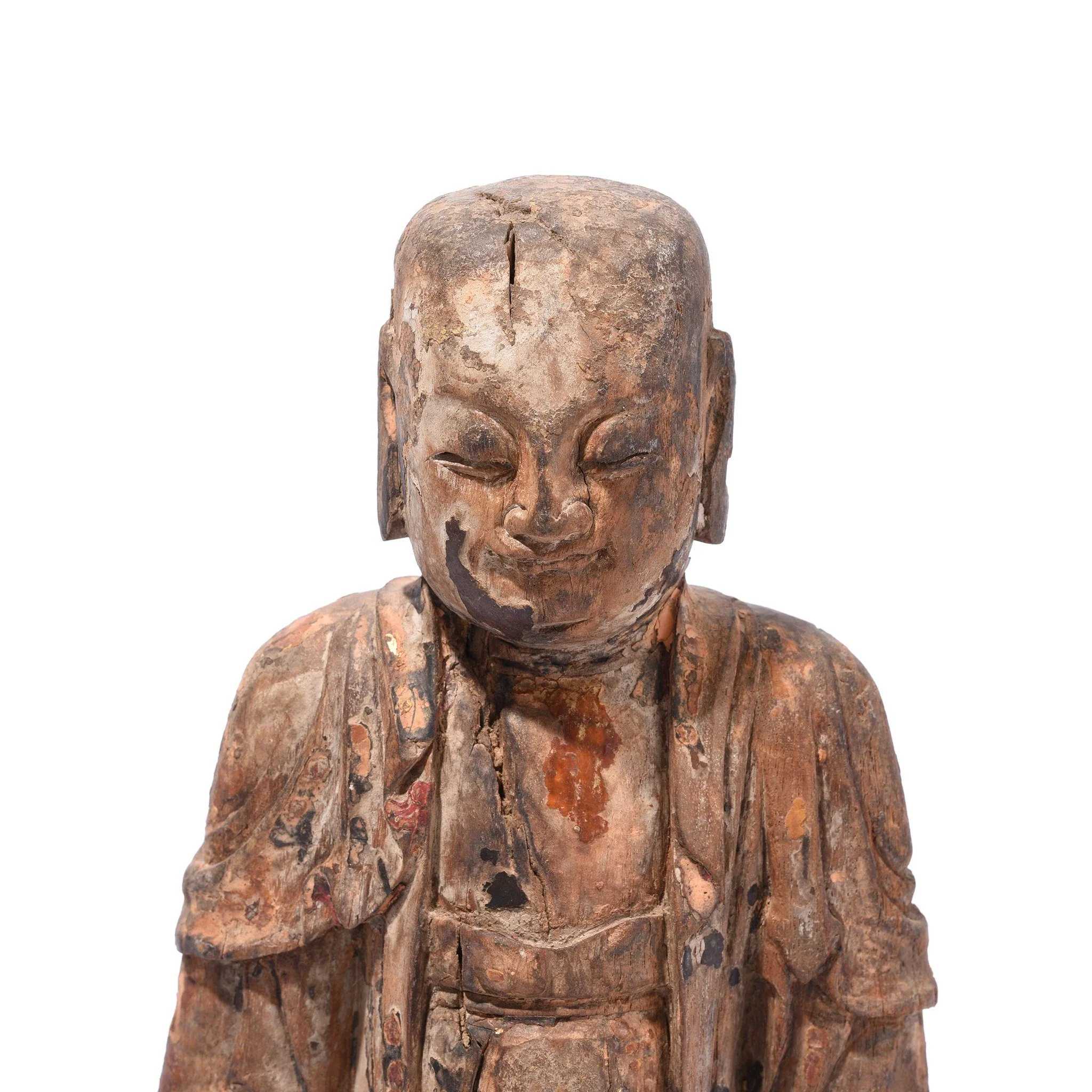 Chinese Polychrome Wood Figure of Buddha - 17thC - Image 6