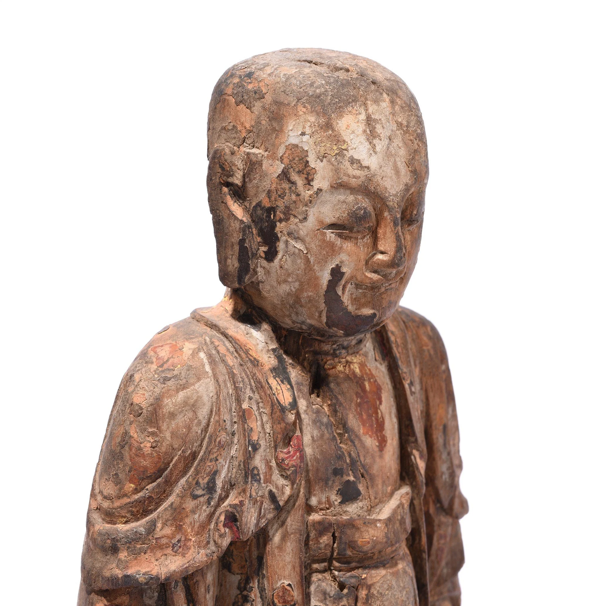 Chinese Polychrome Wood Figure of Buddha - 17thC - Image 7