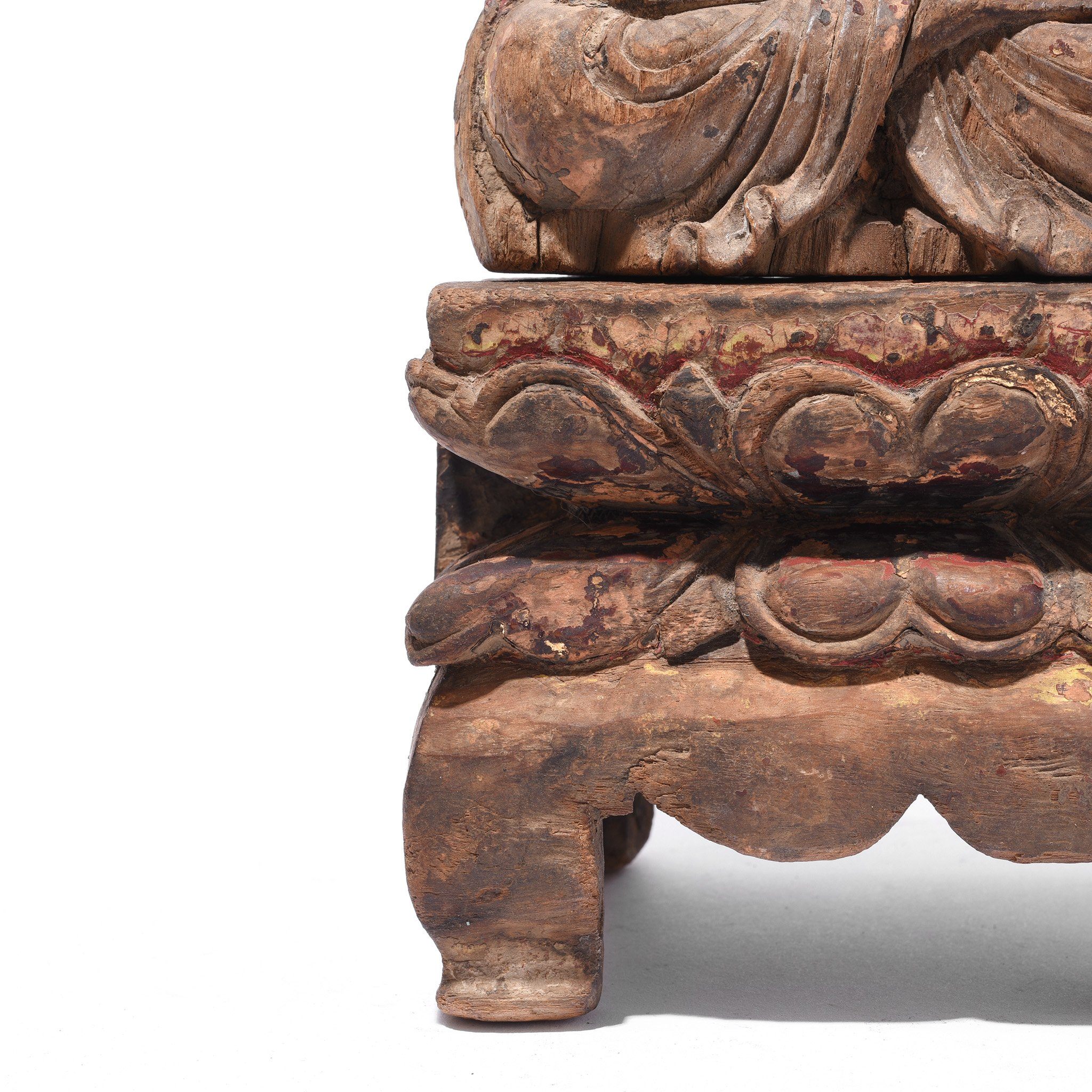 Chinese Polychrome Wood Figure of Buddha - 17thC - Image 9