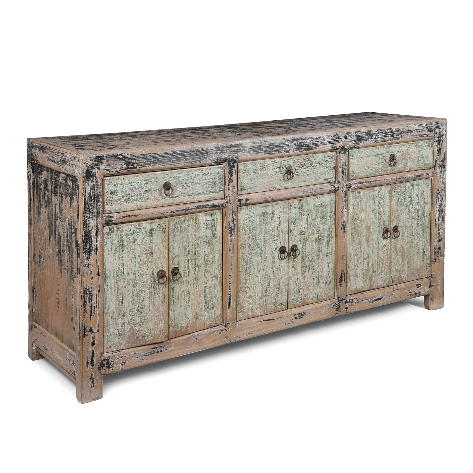 Green & Black Painted Sideboard - Old Pine - Image 6