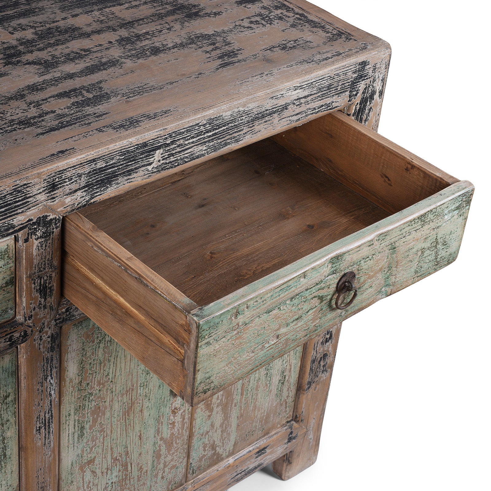 Green & Black Painted Sideboard - Old Pine - Image 7