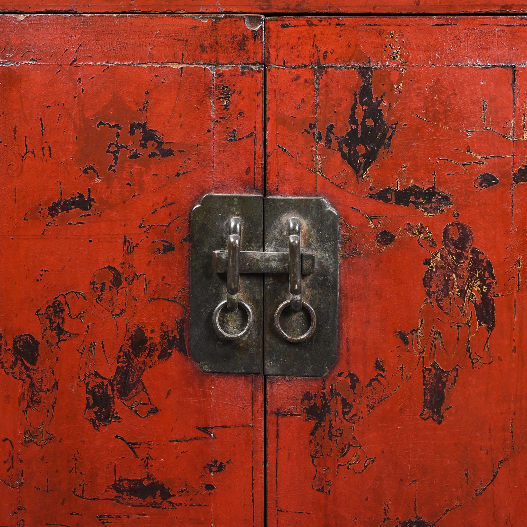 Chinese Red Lacquer Bedside Cabinet - 19thC - Image 6