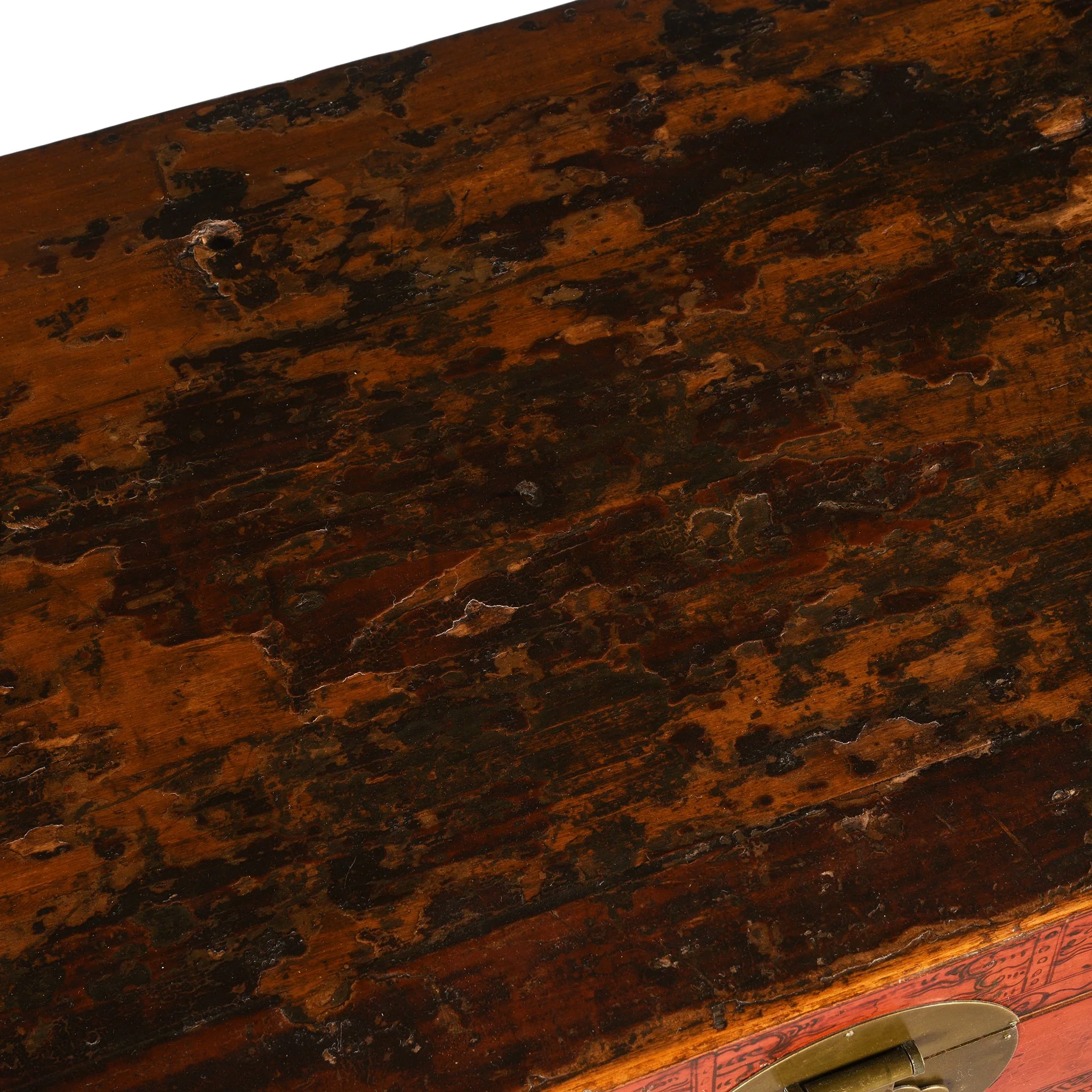 Red Lacquer Chinese Chest From Gansu - 19thC - Image 8