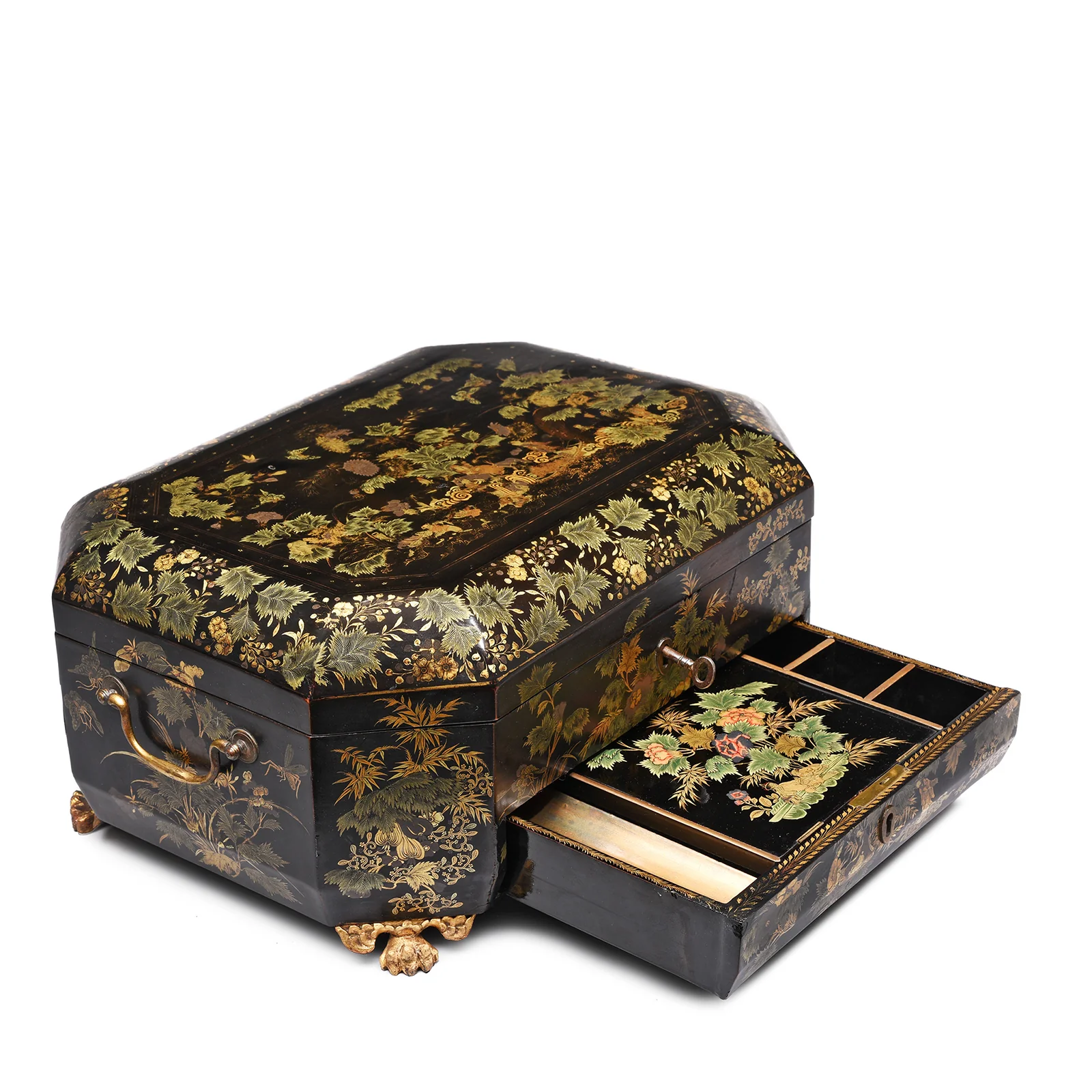 Canton Export Lacquer Sewing Box - Qing Dynasty Early 19thC - Image 2