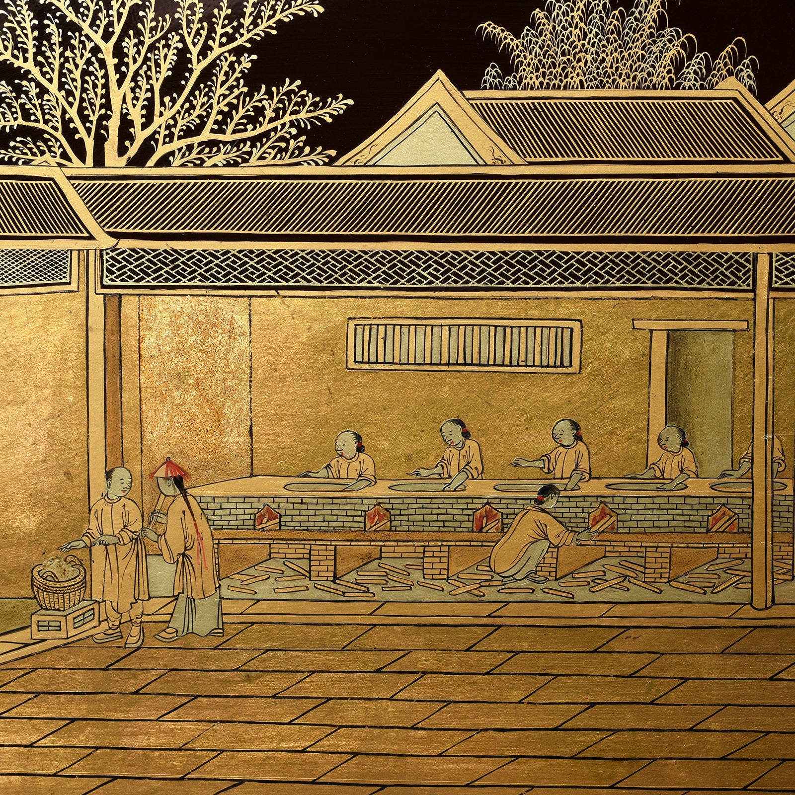 Canton Export Lacquer Sewing Box - Qing Dynasty Early 19thC - Image 4