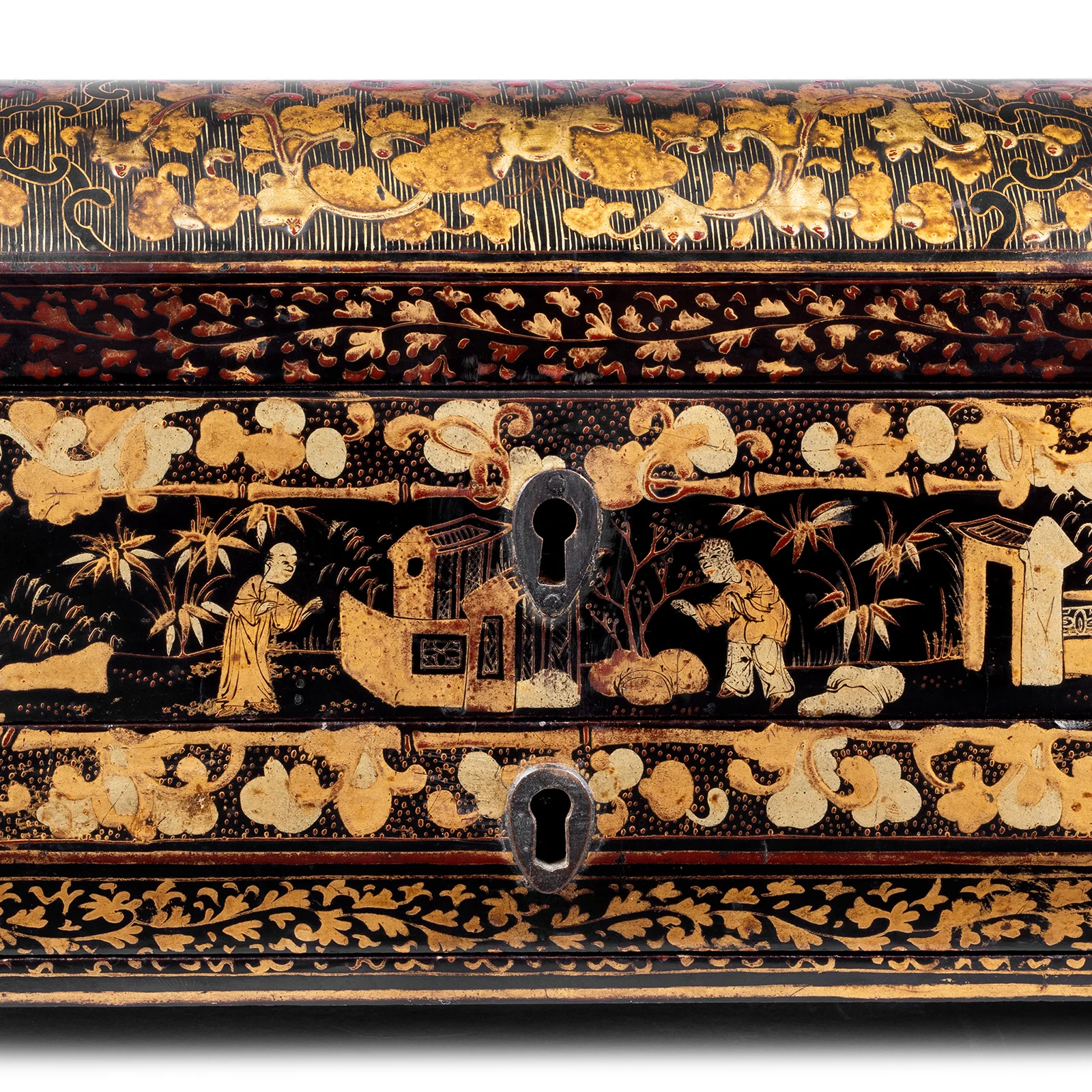 Canton Export Black Lacquer Sewing Box - Qing Dynasty - Image 11