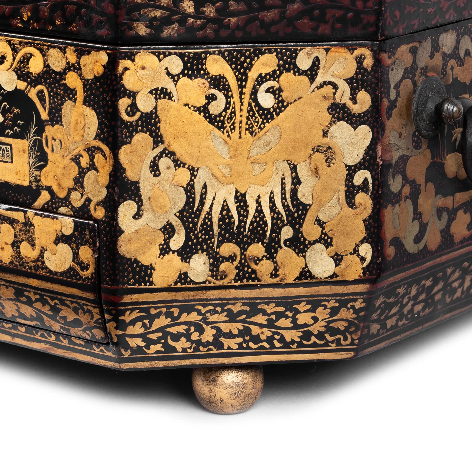 Canton Export Black Lacquer Sewing Box - Qing Dynasty - Image 8