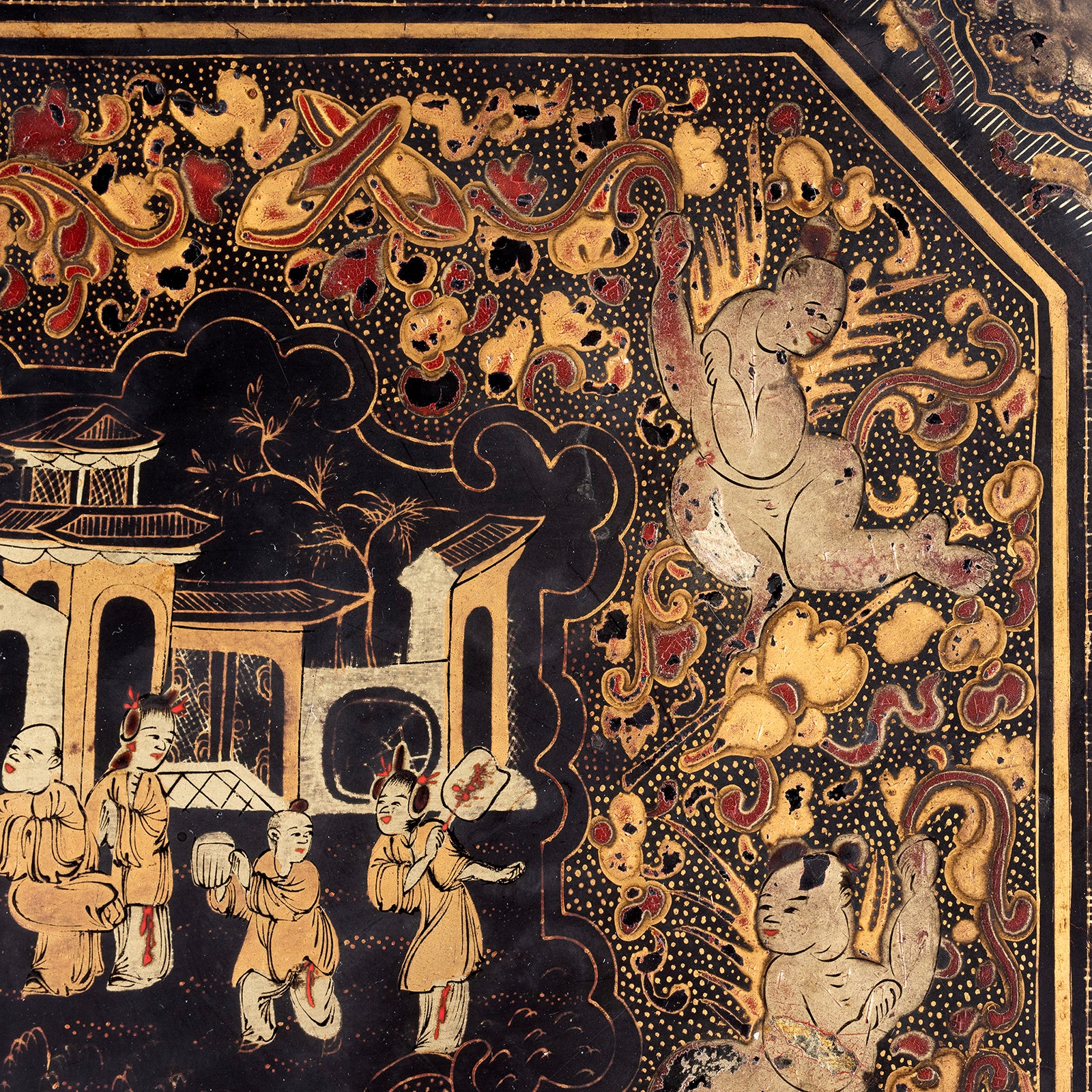 Canton Export Black Lacquer Sewing Box - Qing Dynasty - Image 9