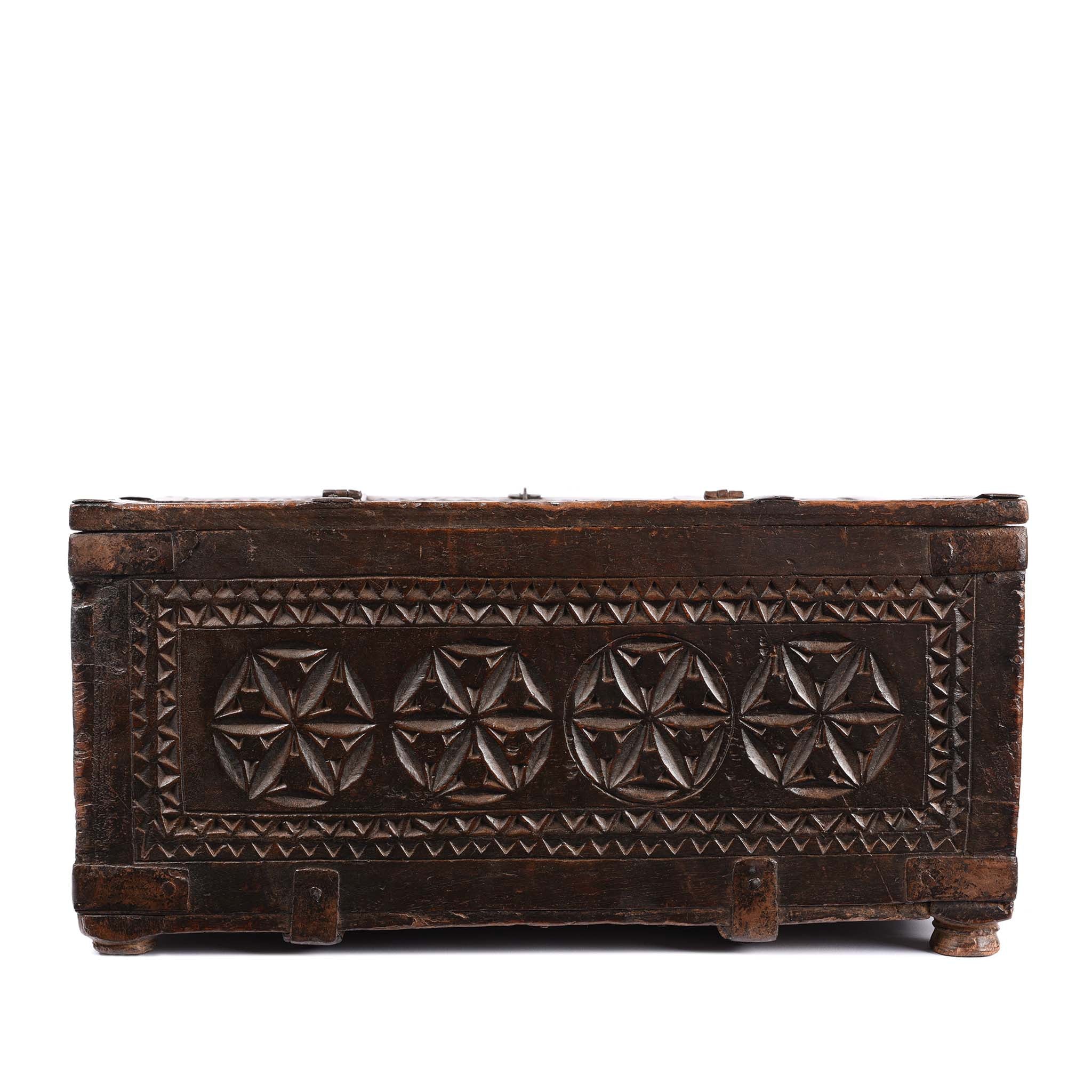 Chip Carved Indian Merchants Box From Rajasthan - 19thC - Image 10