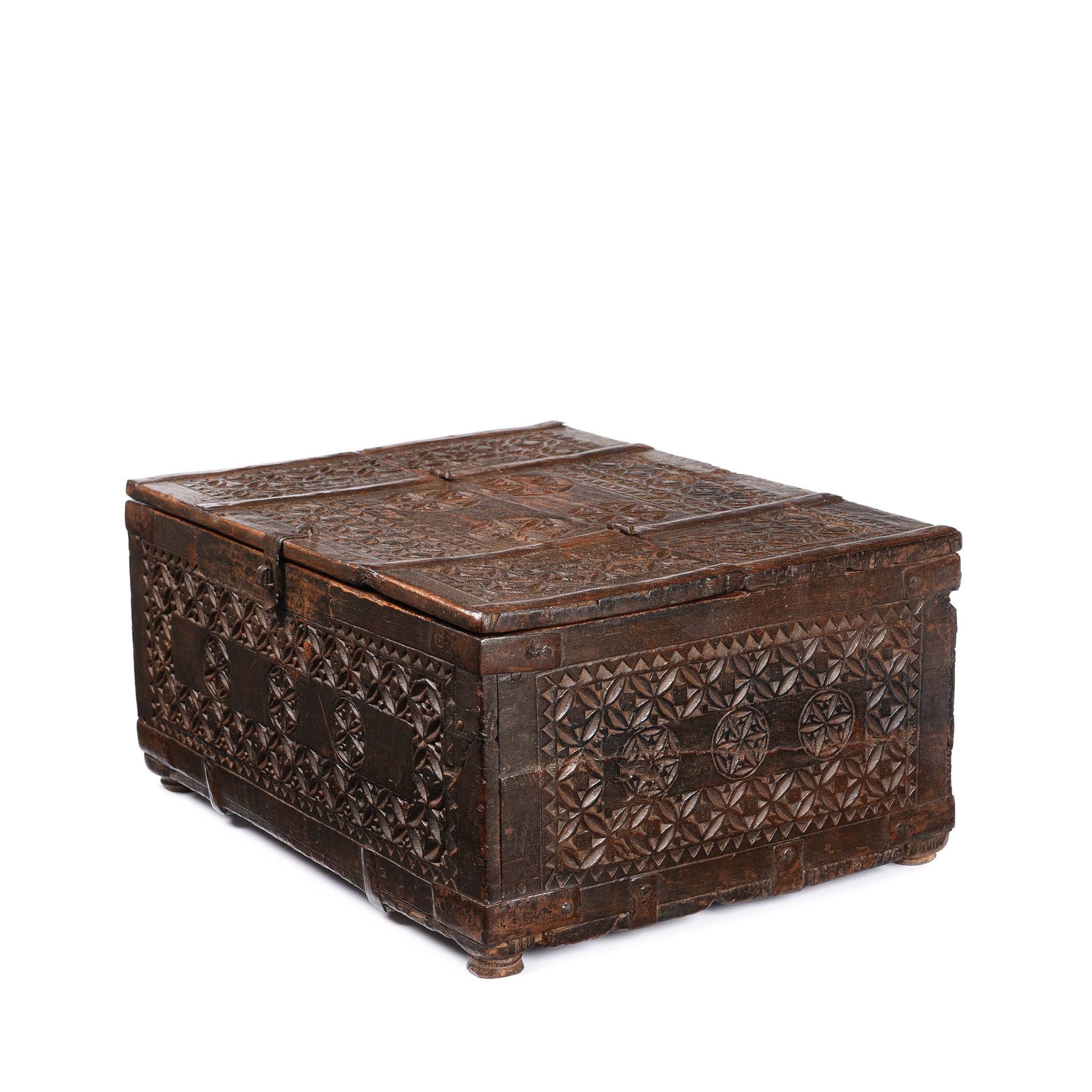 Chip Carved Indian Merchants Box From Rajasthan - 19thC - Image 6