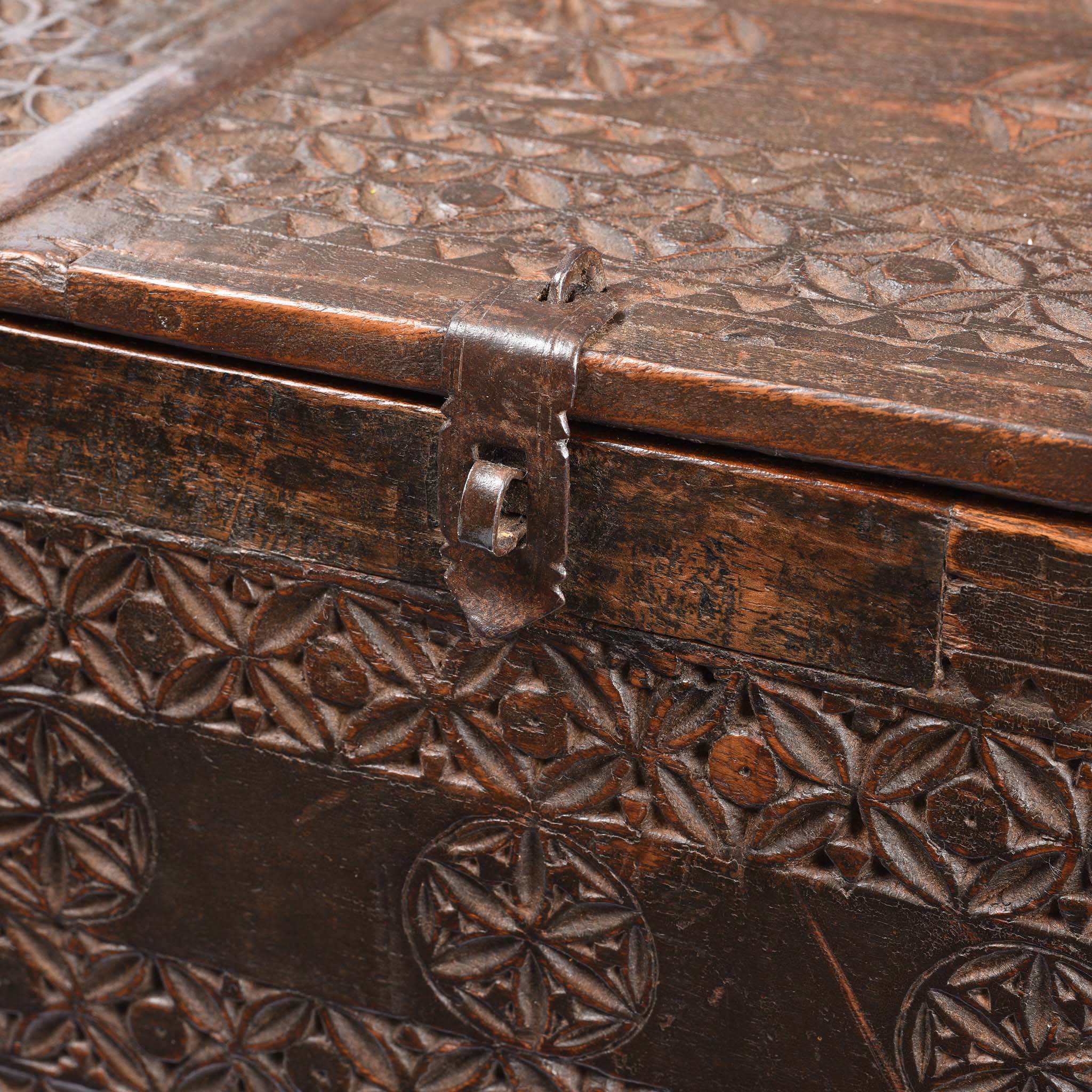Chip Carved Indian Merchants Box From Rajasthan - 19thC - Image 7