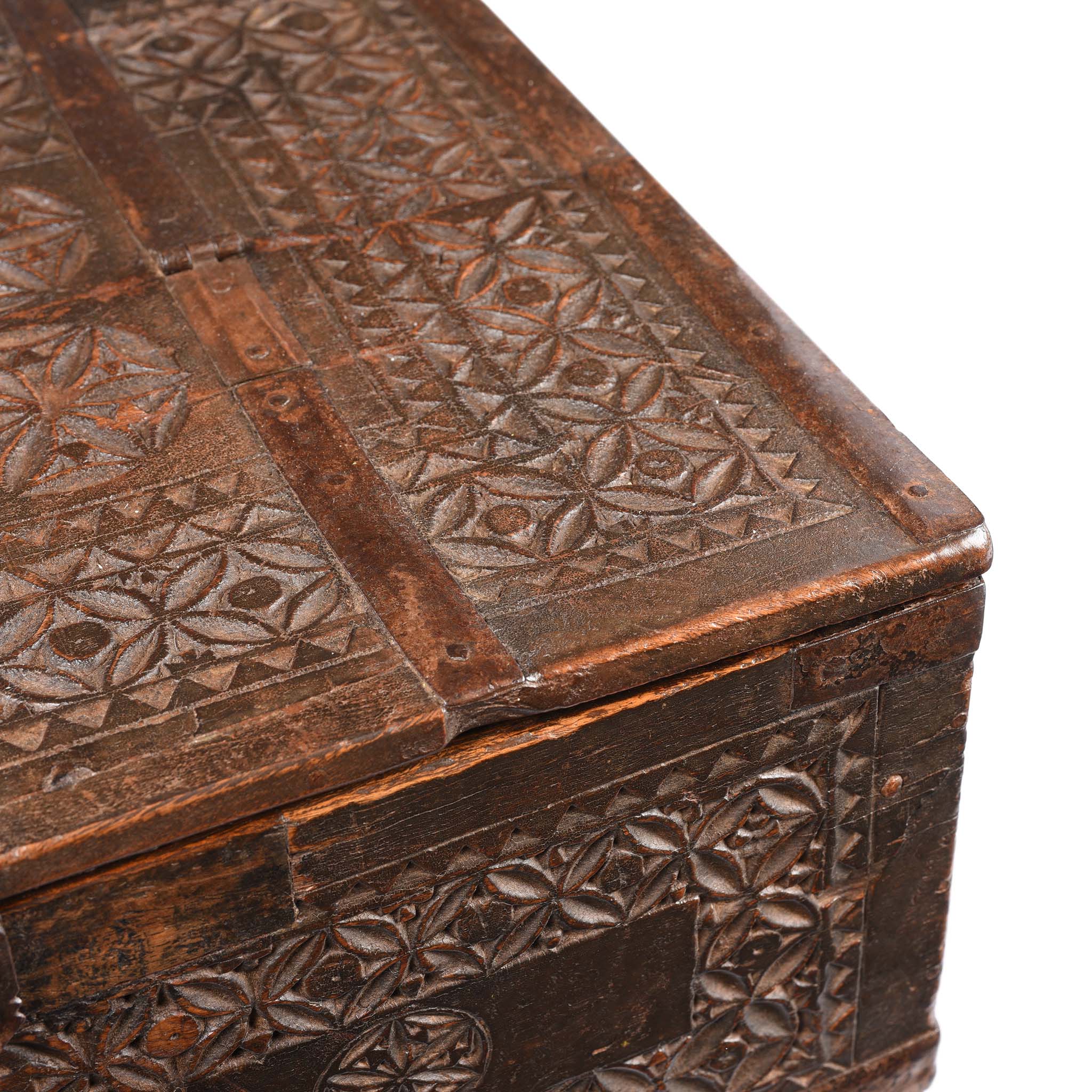 Chip Carved Indian Merchants Box From Rajasthan - 19thC - Image 9
