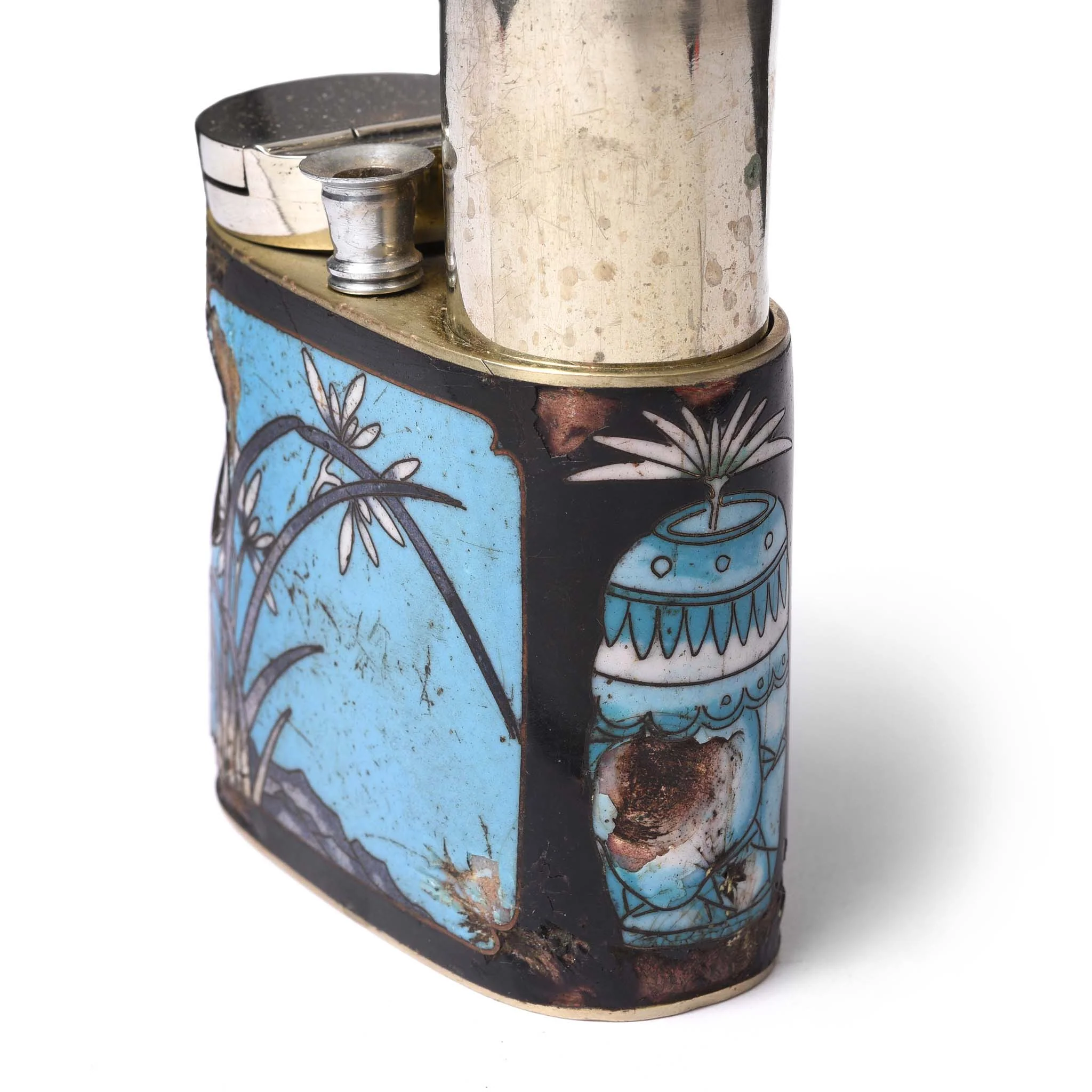 Cloisonne & Paktong Chinese Water Pipe - Ca 1900 - Image 4