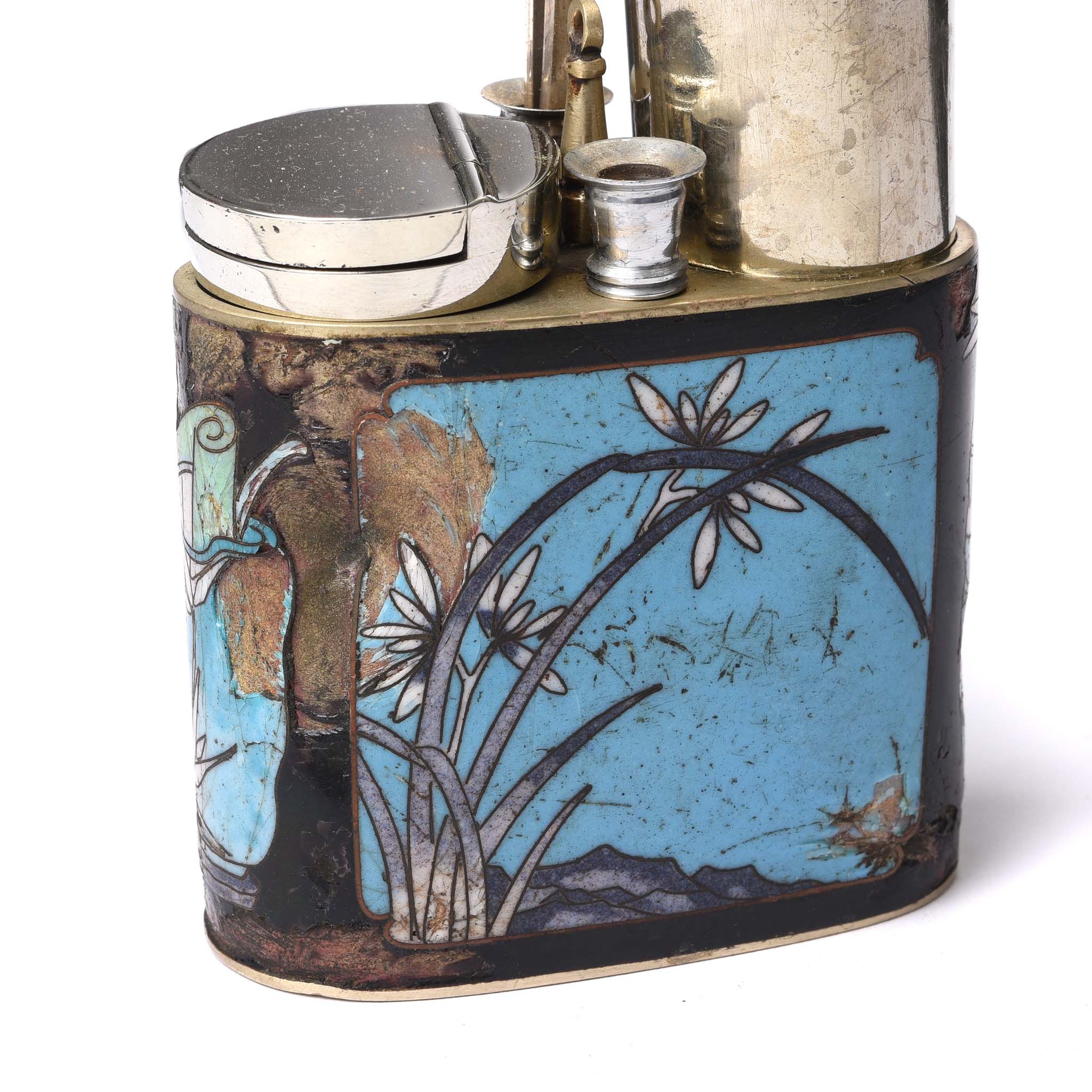 Cloisonne & Paktong Chinese Water Pipe - Ca 1900 - Image 7