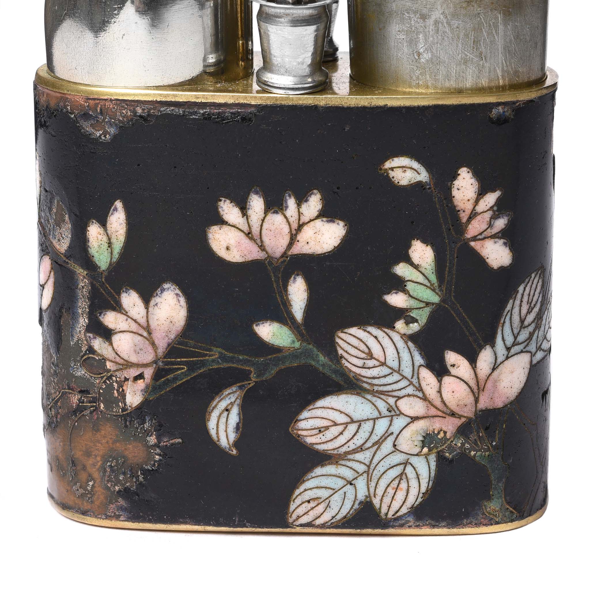 Cloisonne & Paktong Chinese Water Pipe - Ca 1900 - Image 4