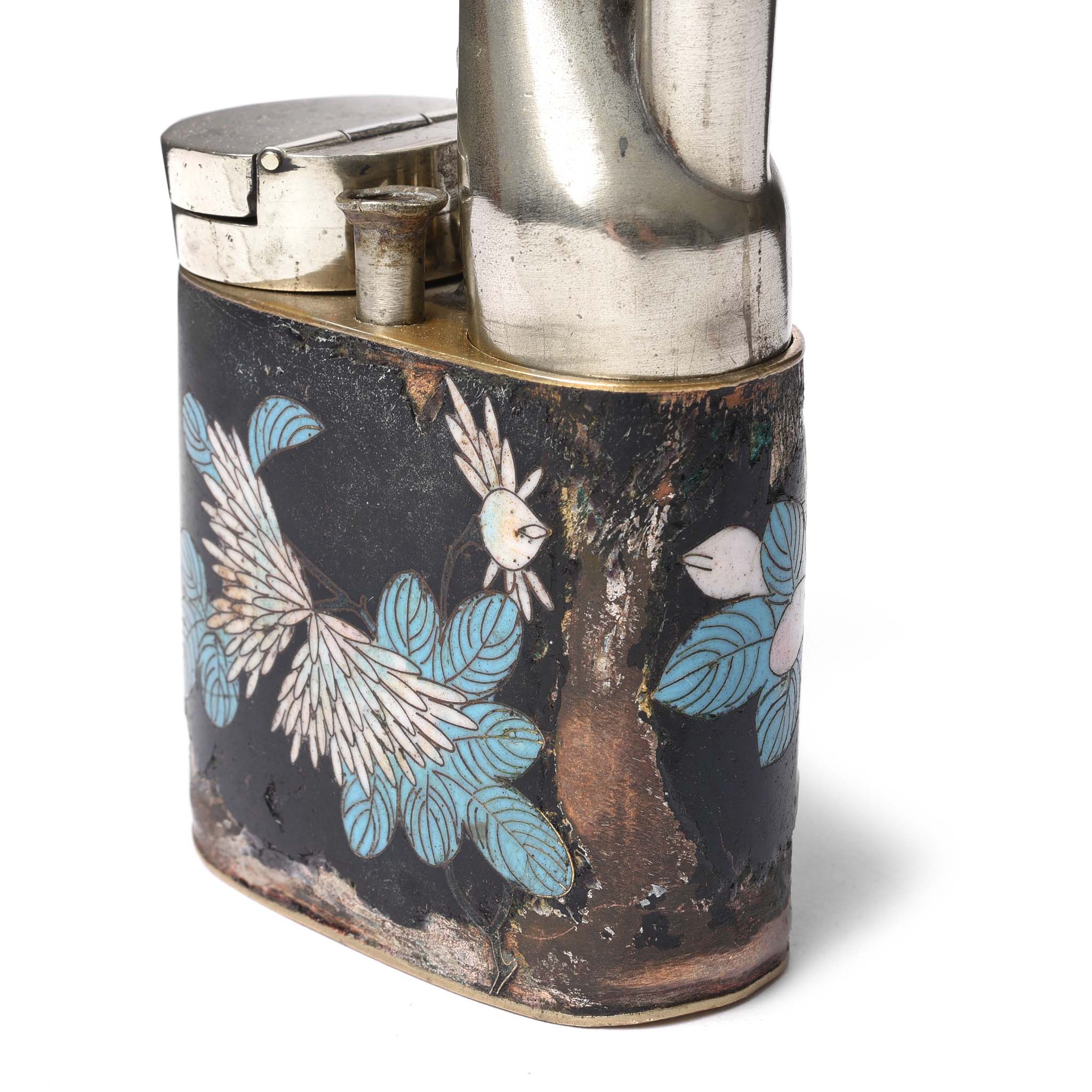 Cloisonne & Paktong Chinese Water Pipe - Ca 1900 - Image 5