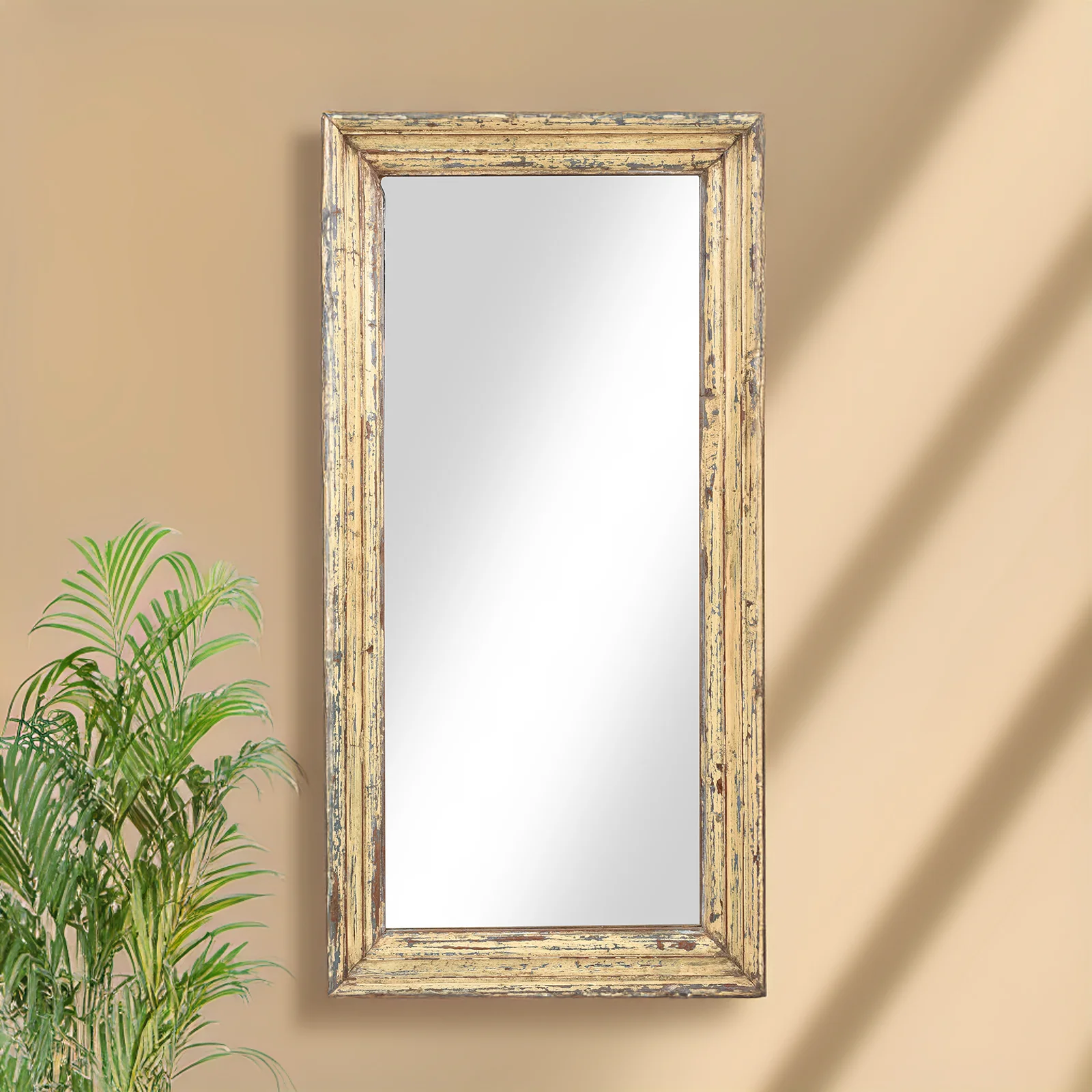Cream Painted Indian Mirror