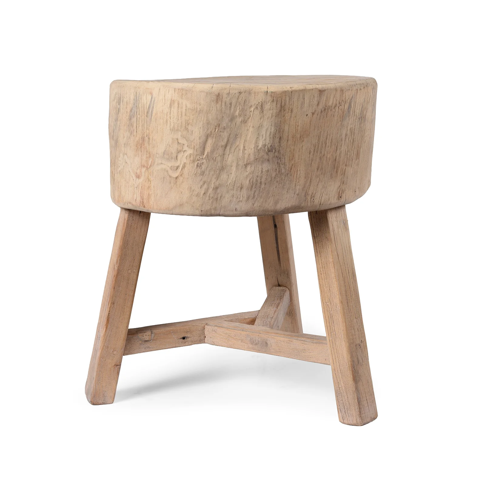 Farmers Chopping Block Stool - Yumu Elm - Image 4