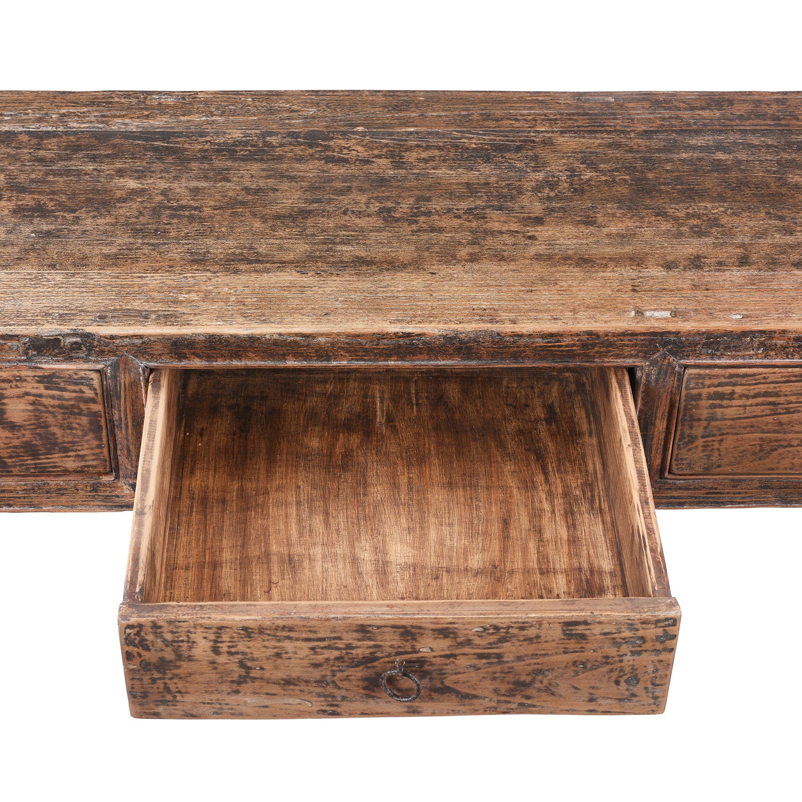Elm Farmhouse Console Table From Henan - 19th Century - Image 4