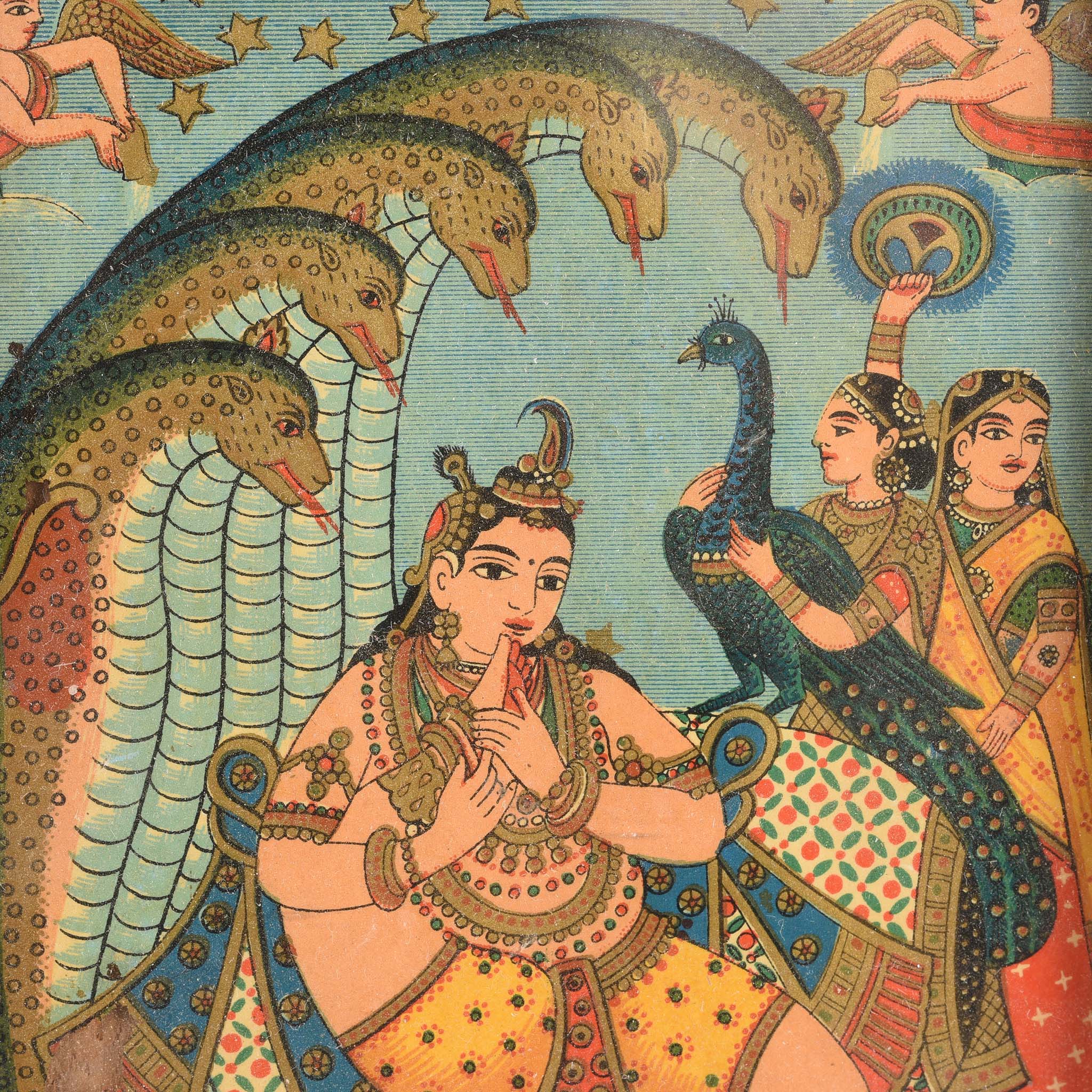 Framed Chromolithograph Advertising Label Of Krishna - Ca 1920 - Image 2