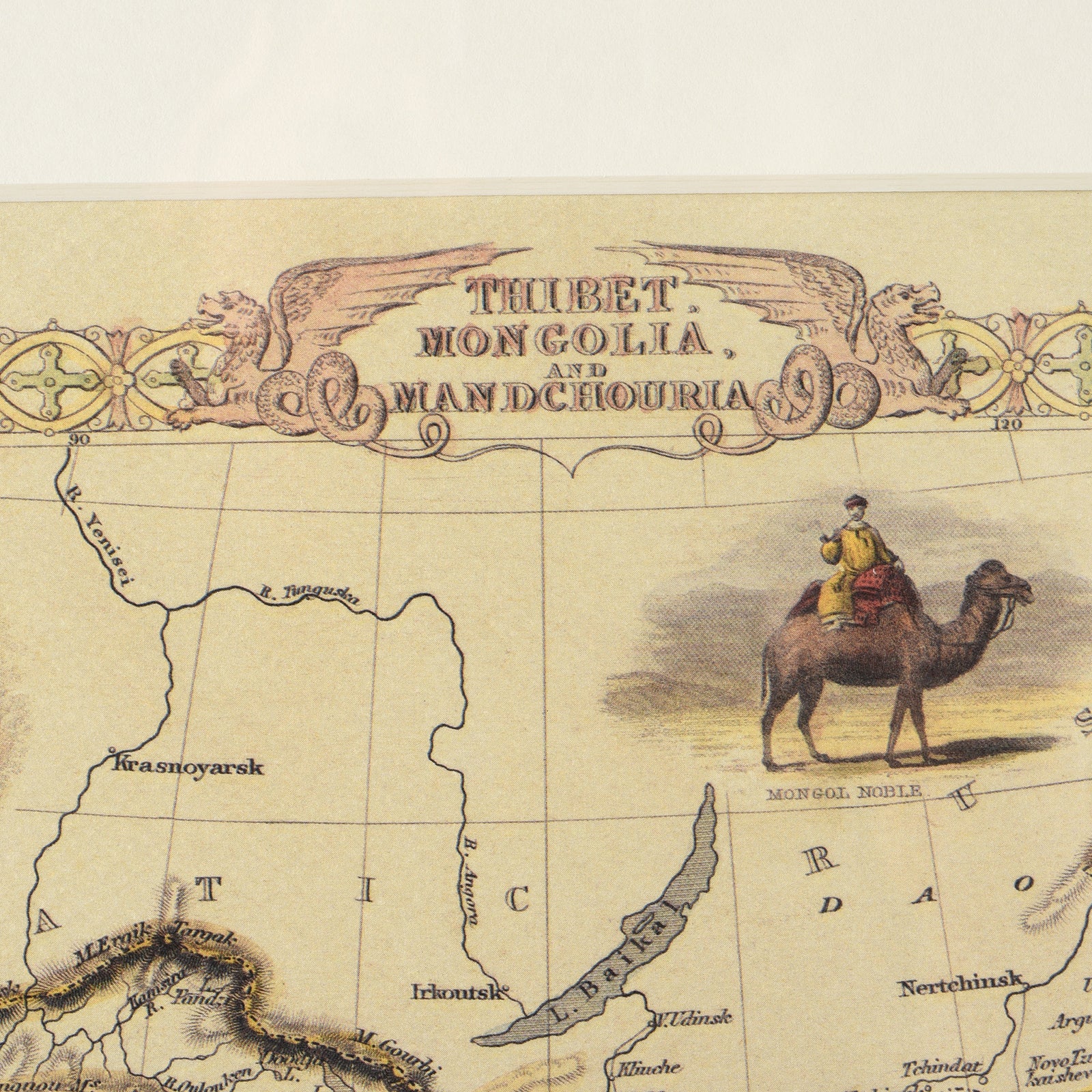 Framed Map Print of Tibet, Mongolia & Mandchouria - Image 4