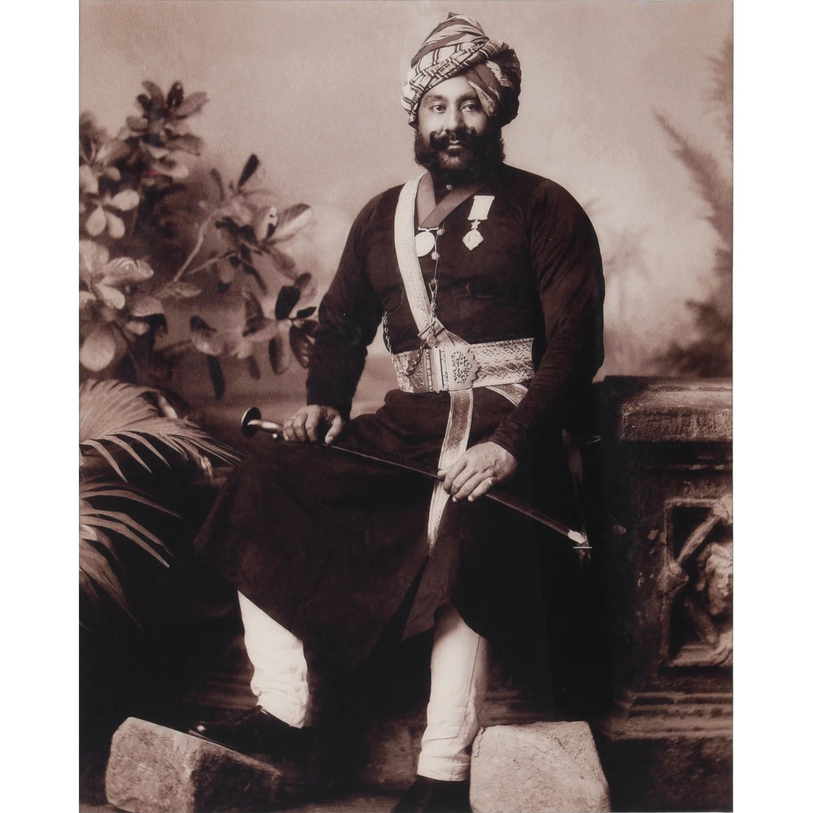 Framed Photograph: Nawab Obeidullah Khan of Tonk - Image 2
