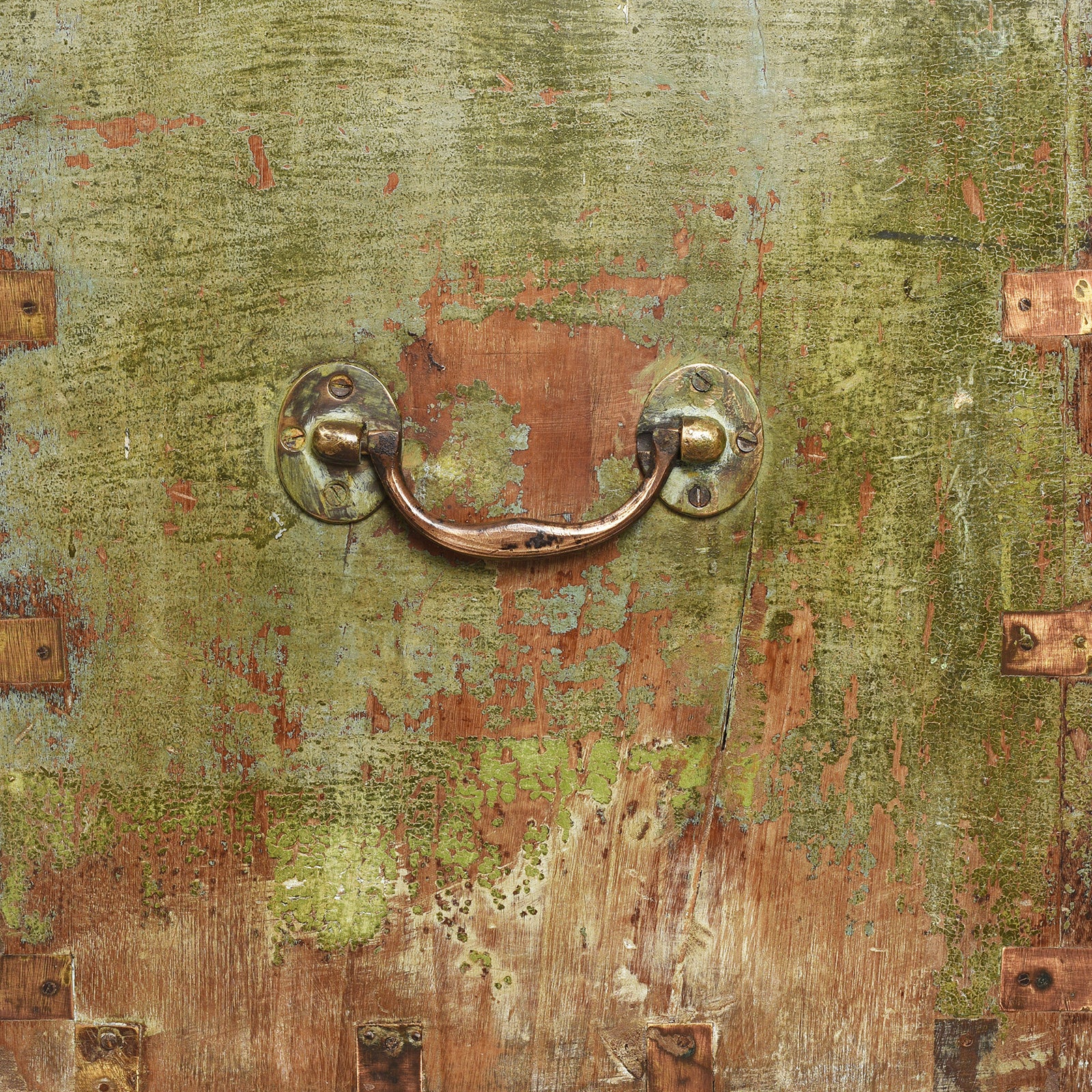 Green Indian Teak Campaign Chest - 19th Century - Image 8