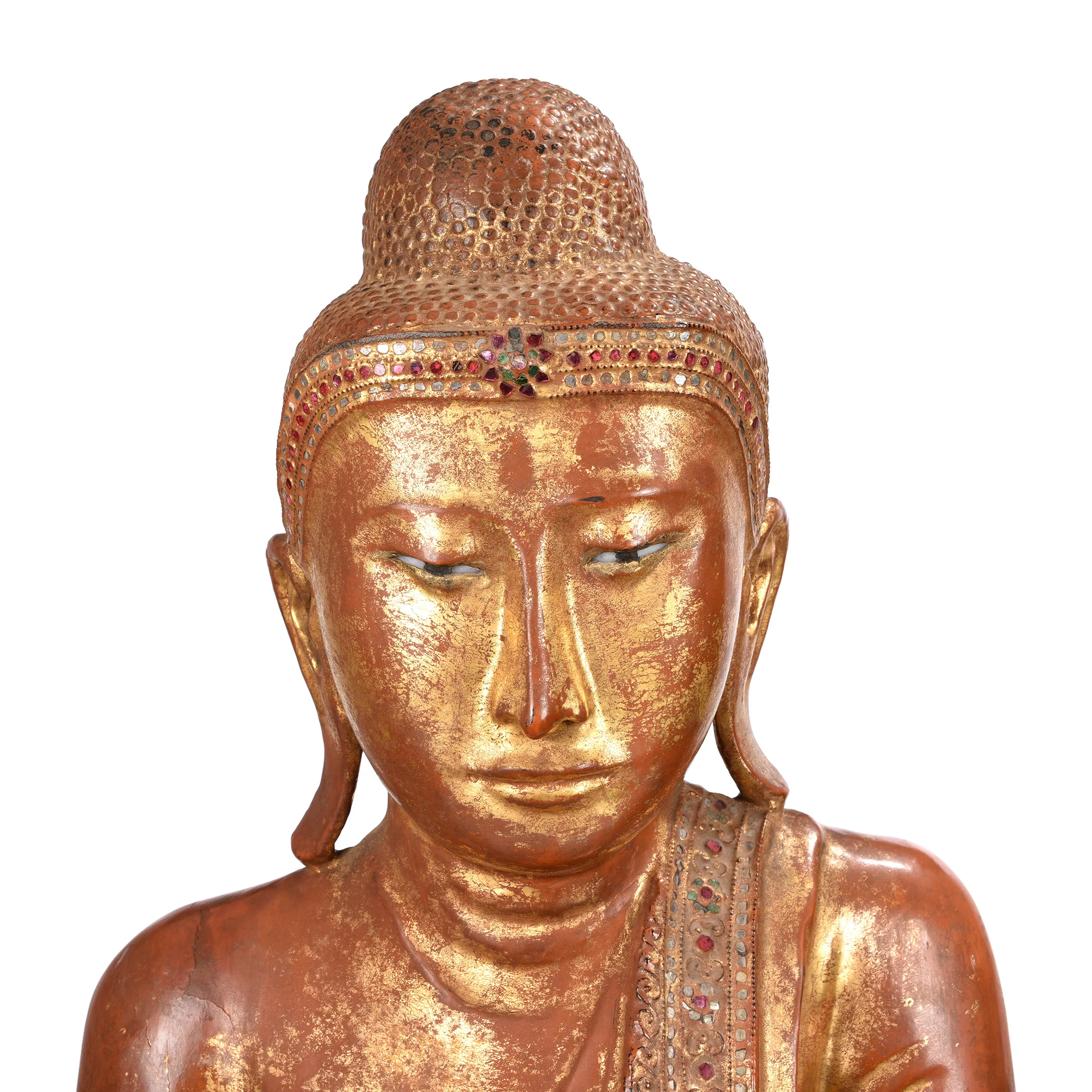 Gilded Teak Burmese Standing Buddha - Early 20thC - Image 4