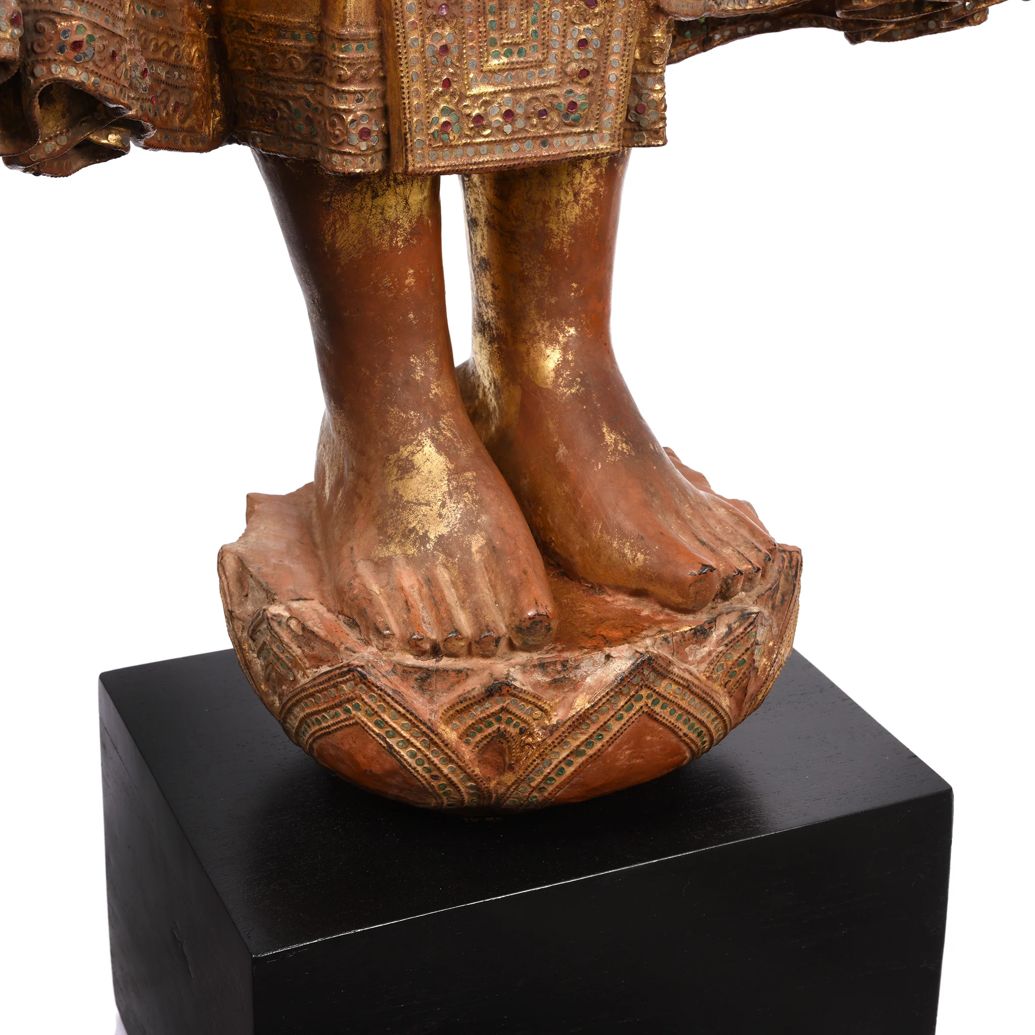 Gilded Teak Burmese Standing Buddha - Early 20thC - Image 6