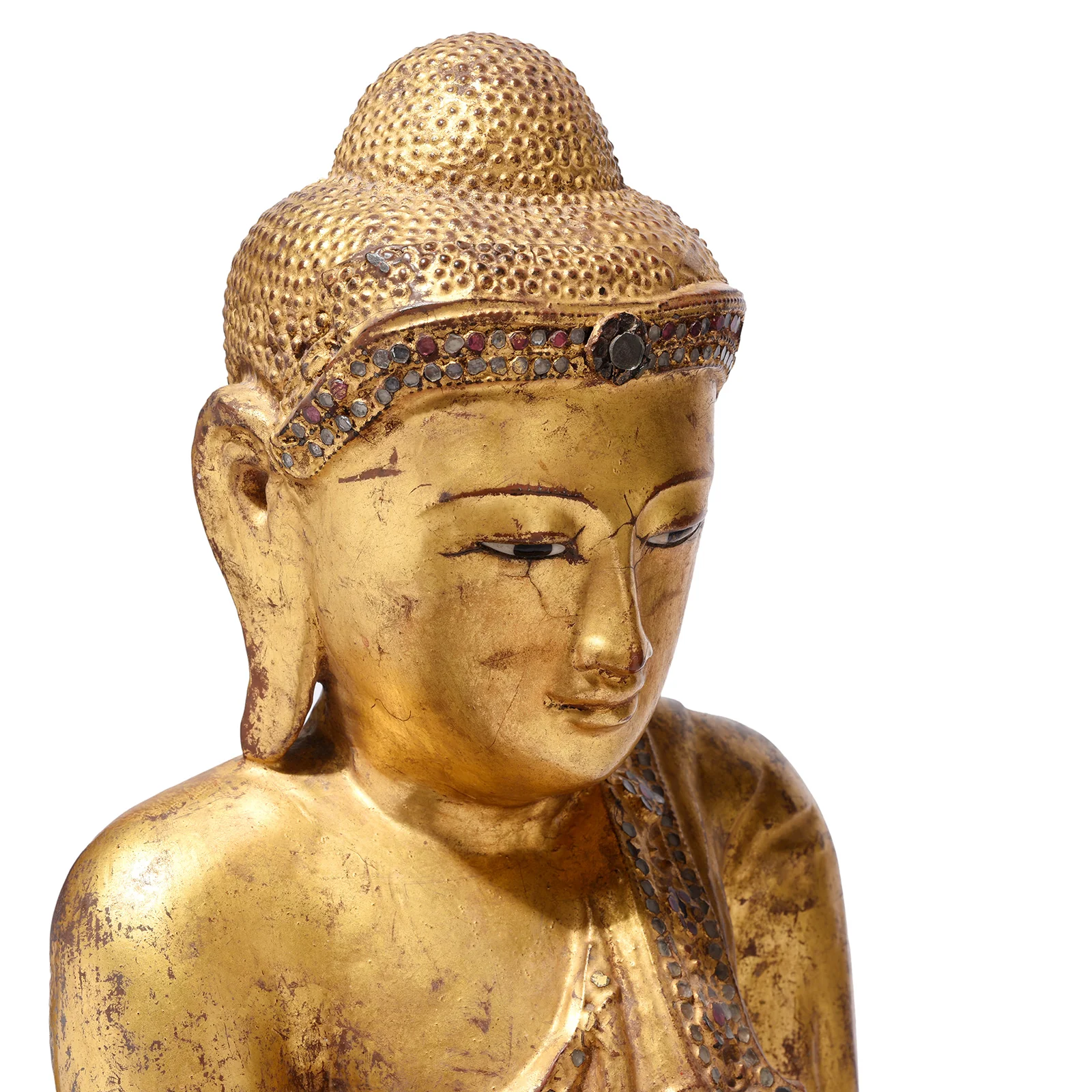 Sitting Gilt Teak Mandalay Buddha - Ca 1910 - Image 5