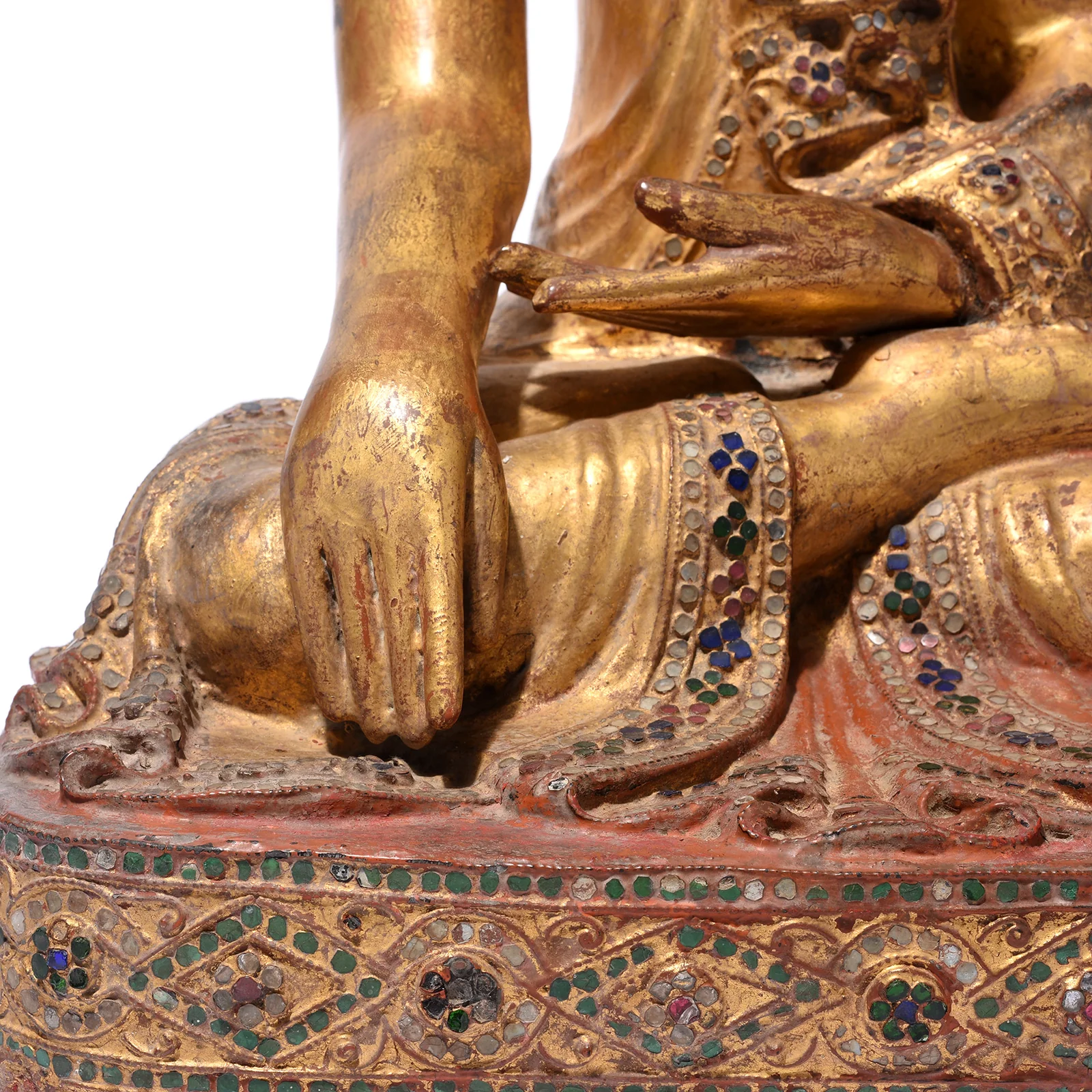 Sitting Gilt Teak Mandalay Buddha - Ca 1910 - Image 6