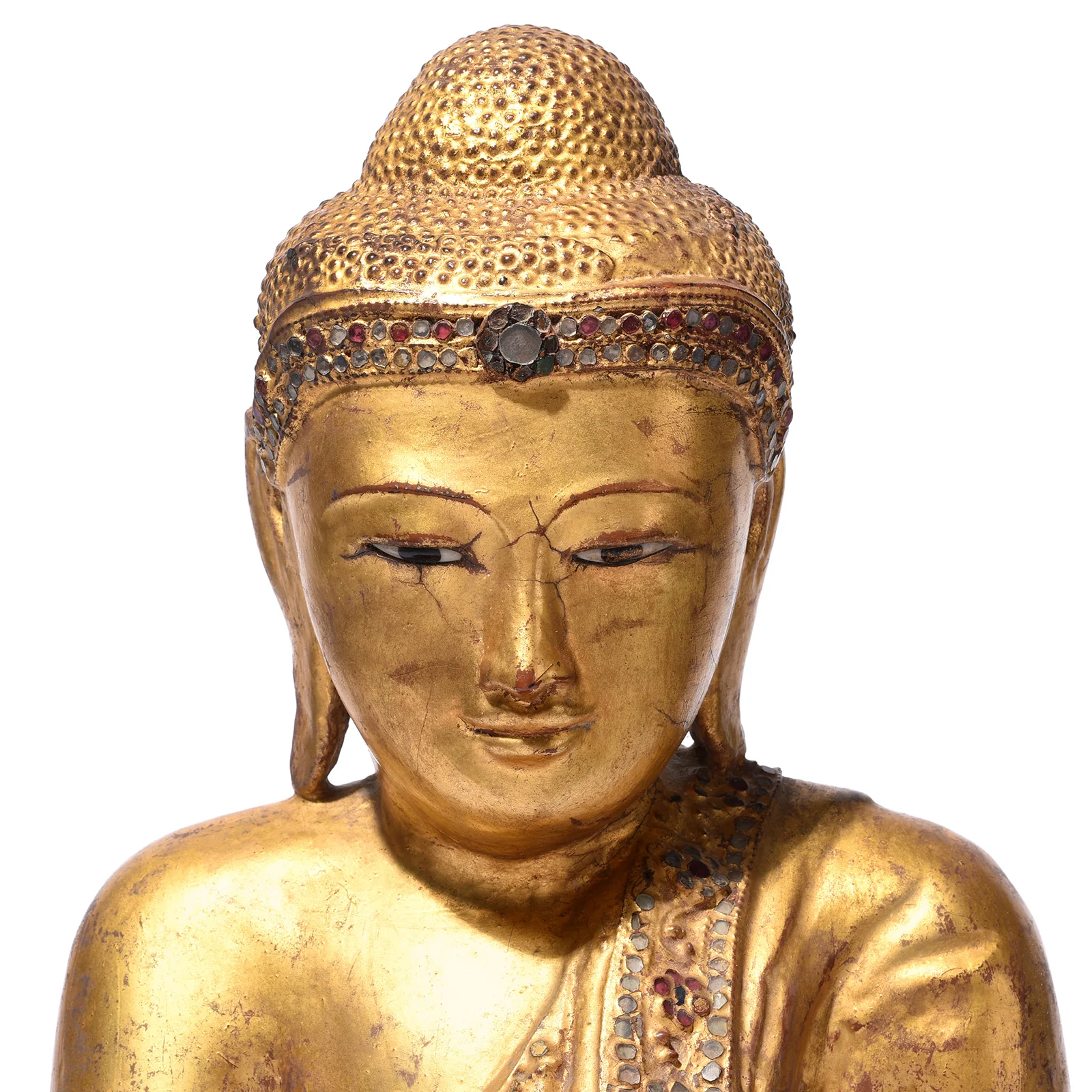 Sitting Gilt Teak Mandalay Buddha - Ca 1910 - Image 7