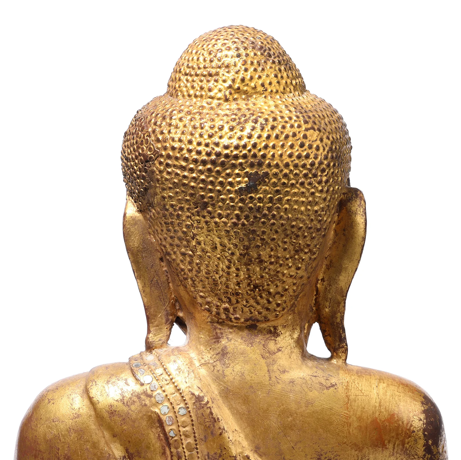 Sitting Gilt Teak Mandalay Buddha - Ca 1910 - Image 9