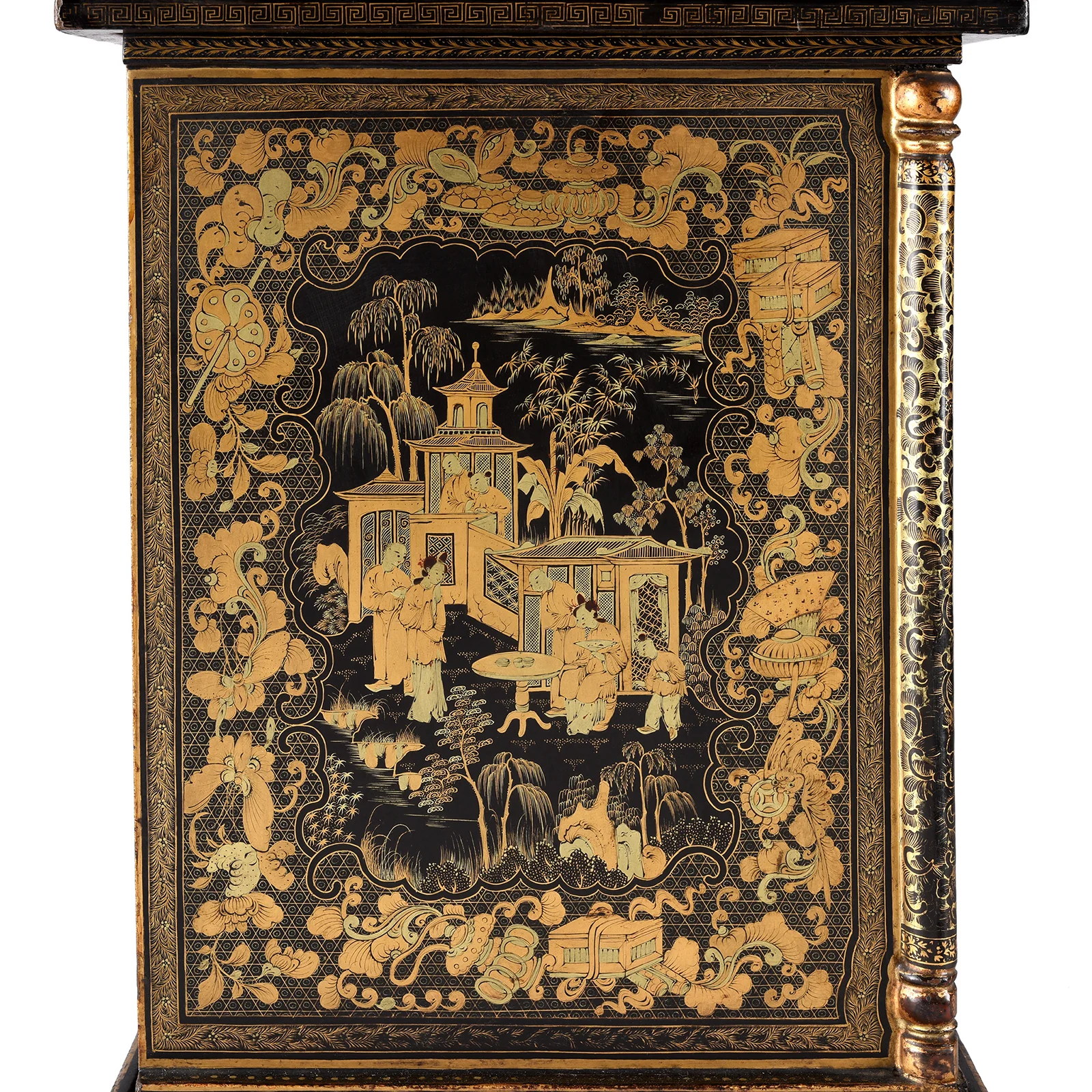 Black Lacquer Canton Export Jewellery Cabinet - Early 19th Century - Image 24