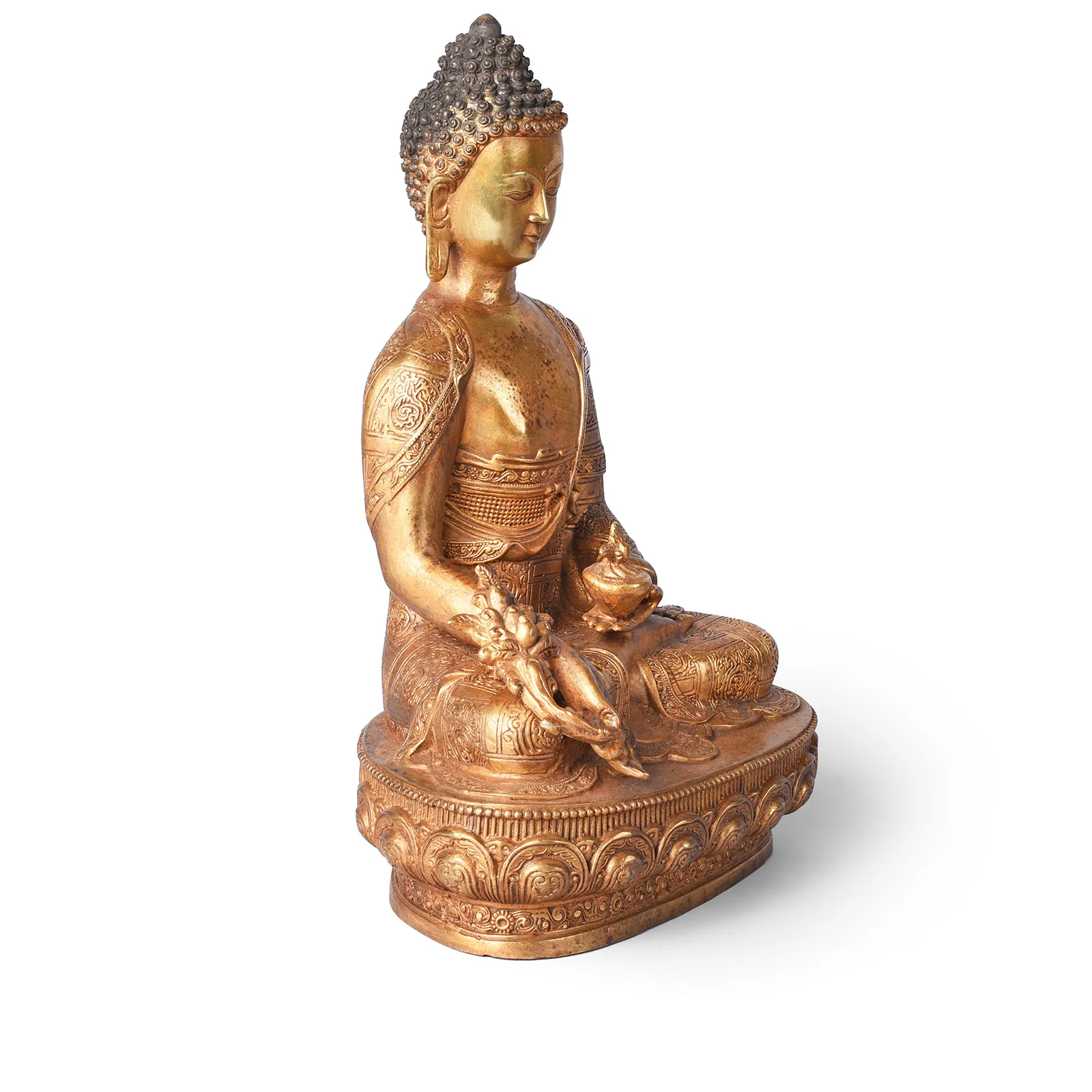 Gilt Brass Buddha - Varada Mudra - Image 5