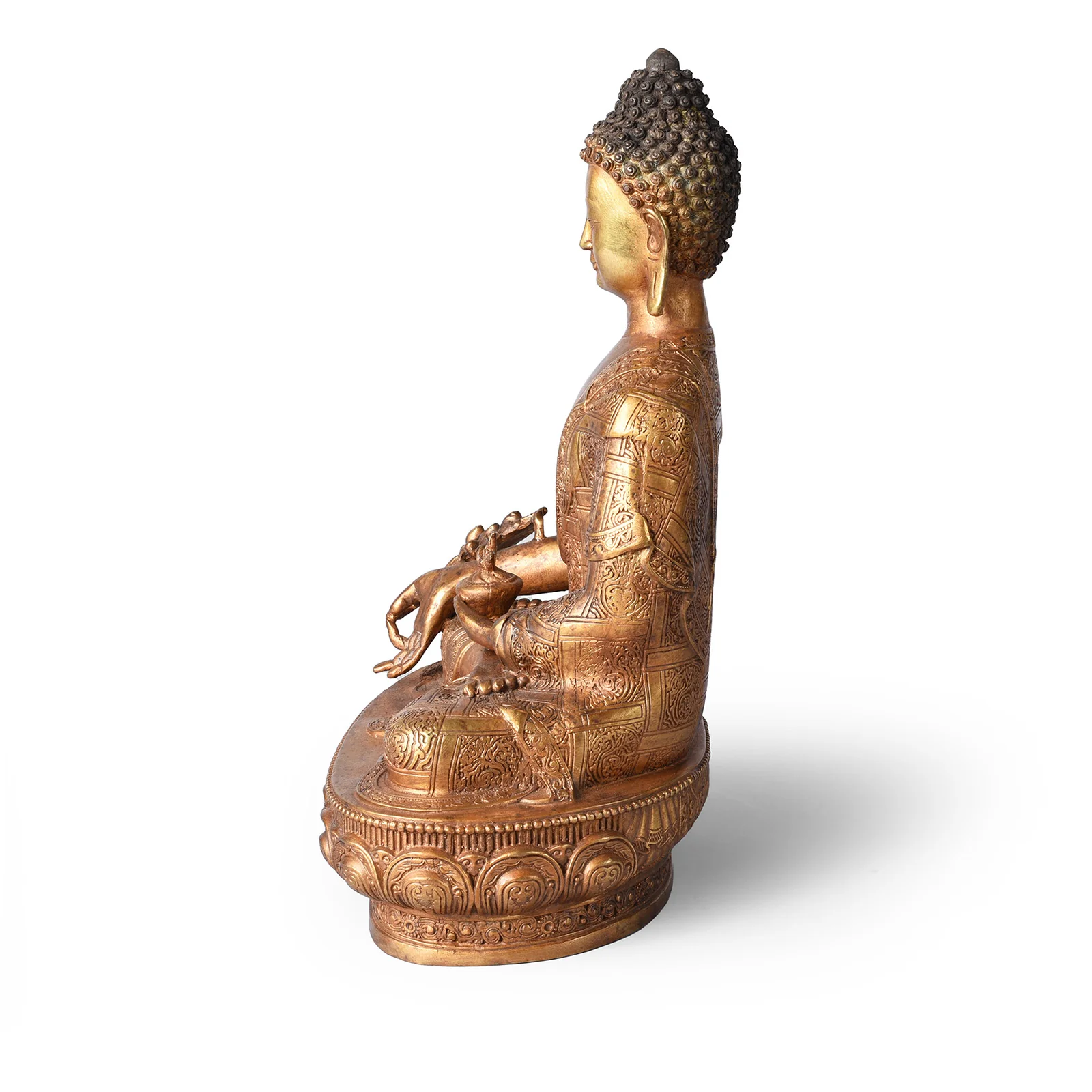 Gilt Brass Buddha - Varada Mudra - Image 6
