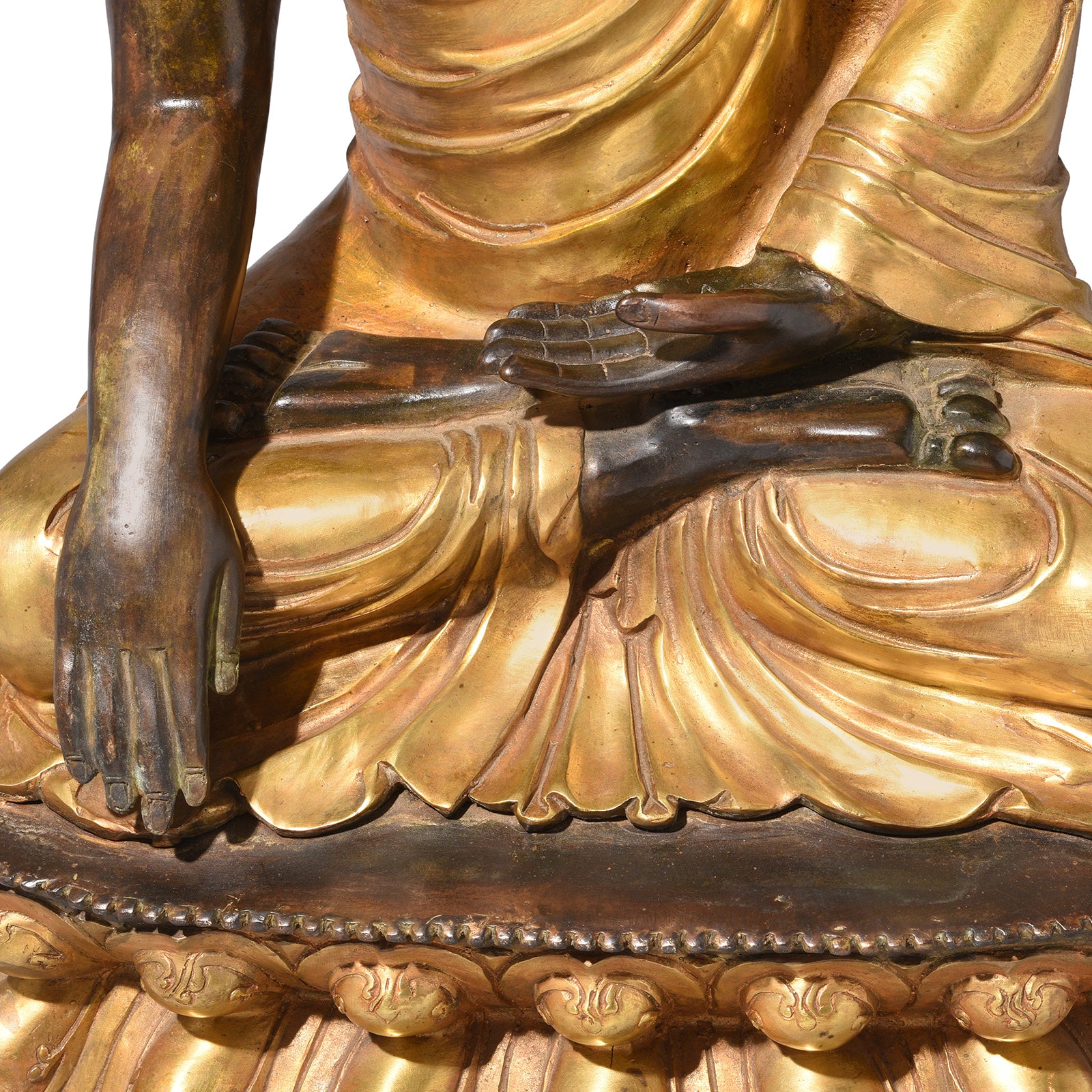 Gilt Brass Sitting Buddha - Bhumisparsha Mudra - Image 5