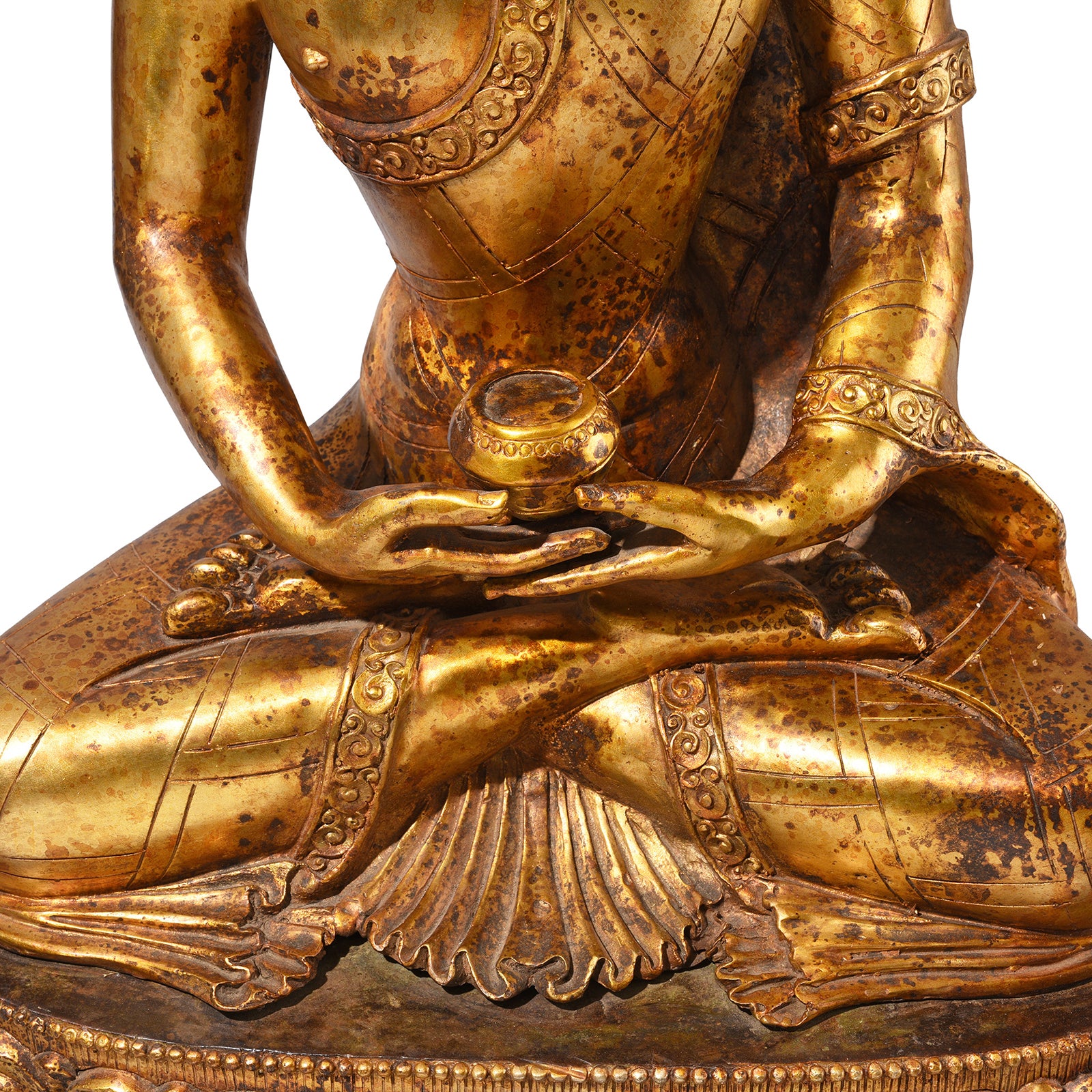 Gilt Brass Sitting Buddha - Dhyana Mudra - Image 5